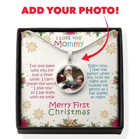 Baby's First Christmas Personalized Photo Pendant Necklace