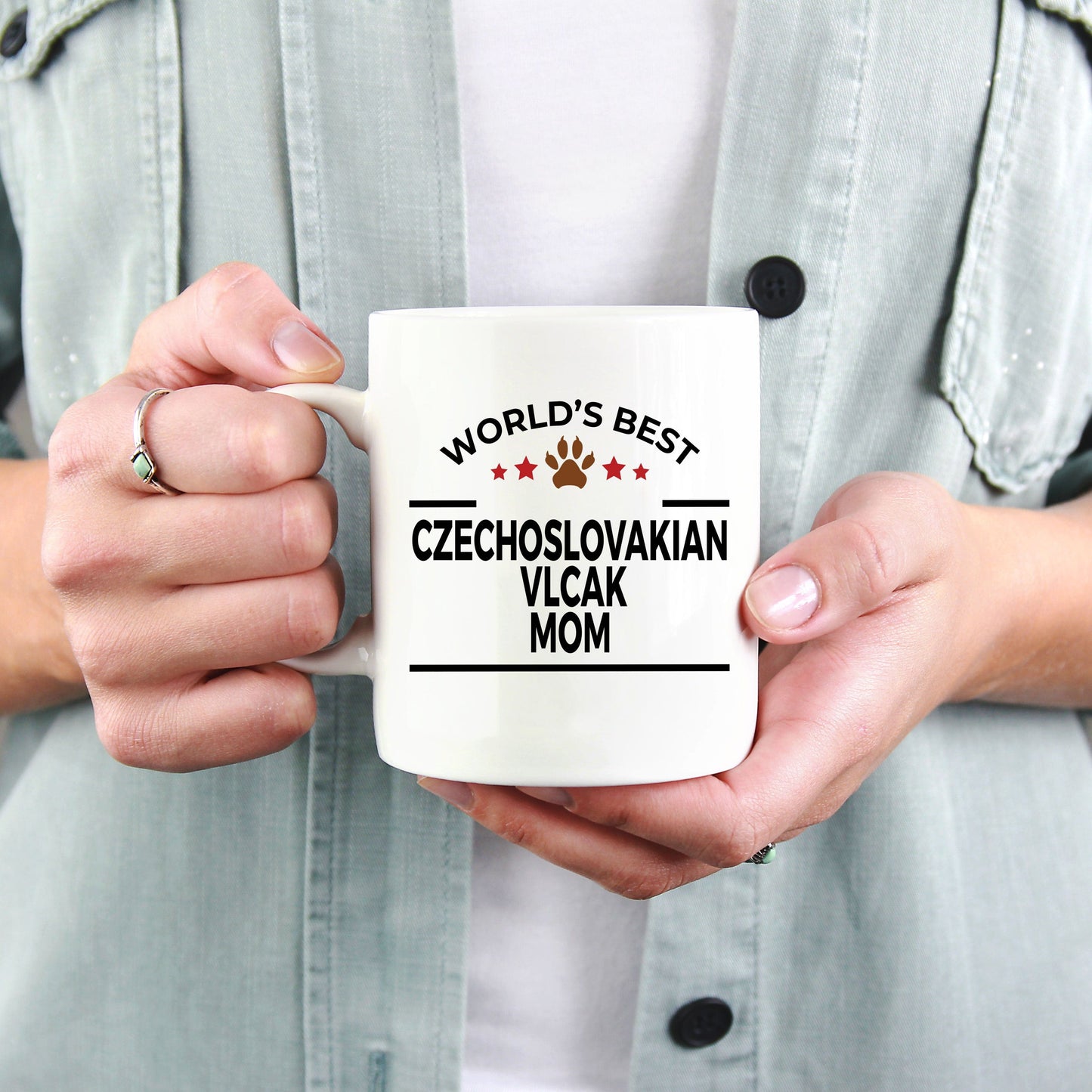 Czechoslovakian Vlcak Dog Lover Gift World's Best Mom Birthday Mother's Day White Ceramic Coffee Mug