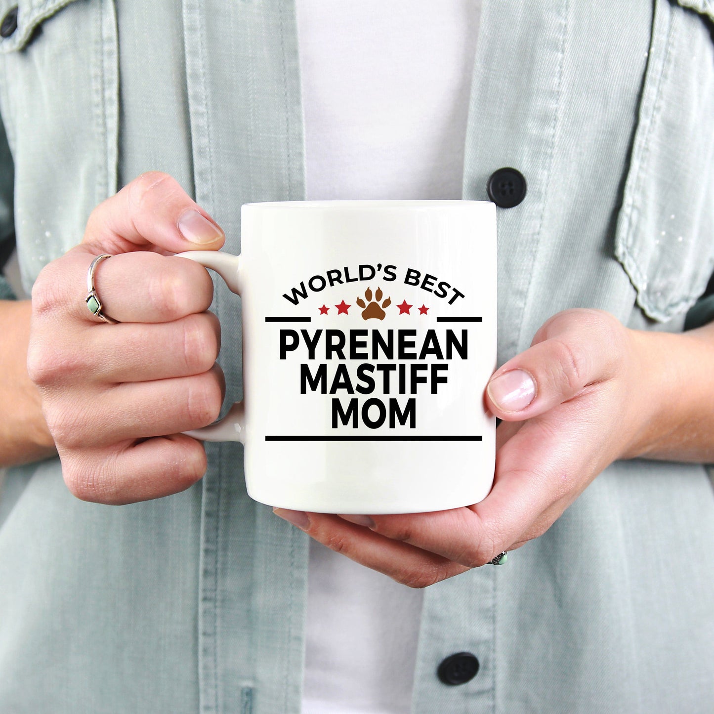 Pyrenean Mastiff Dog Lover Gift World's Best Mom Birthday Mother's Day White Ceramic Coffee Mug