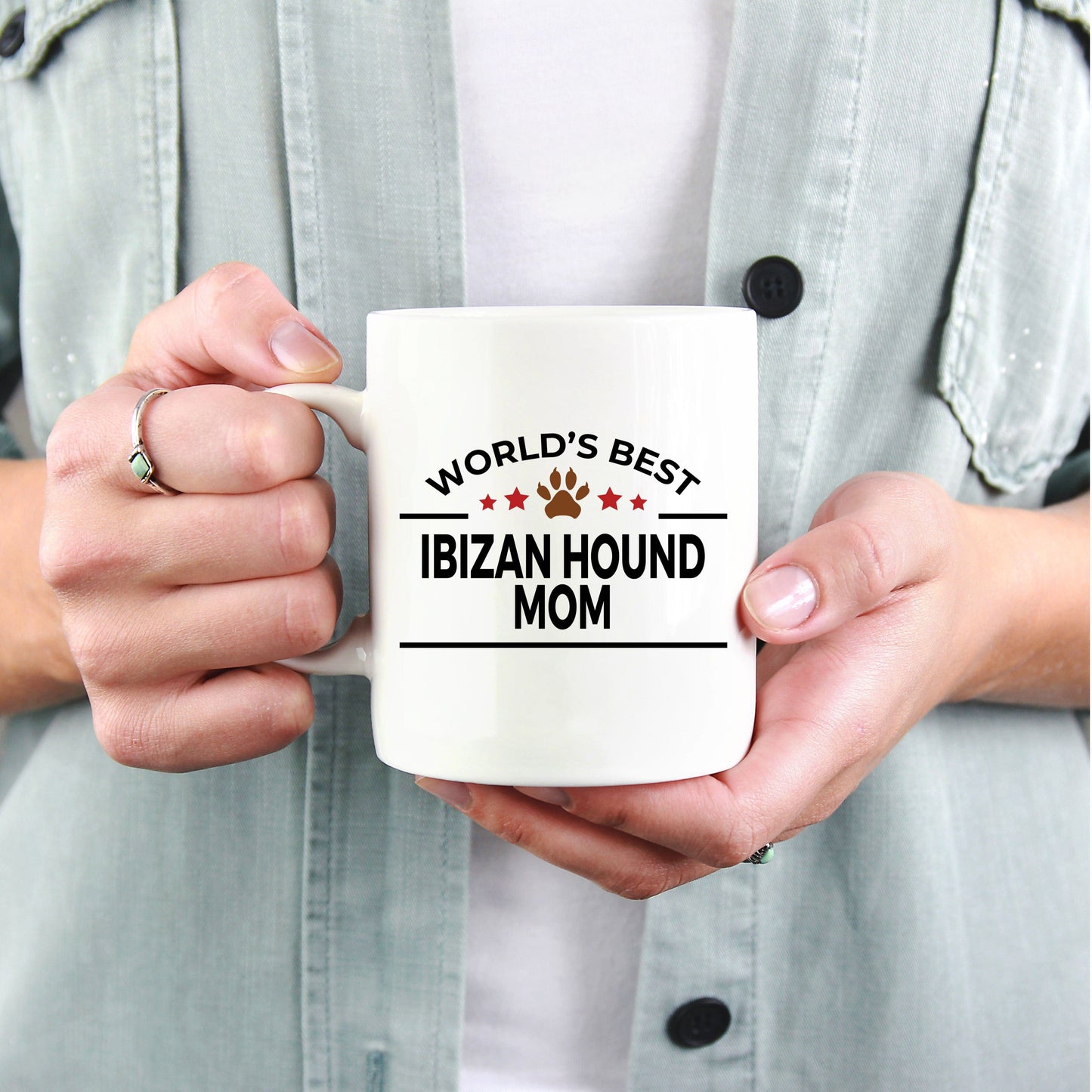 Ibizan Hound Dog Lover Gift World's Best Mom Birthday Mother's Day White Ceramic Coffee Mug