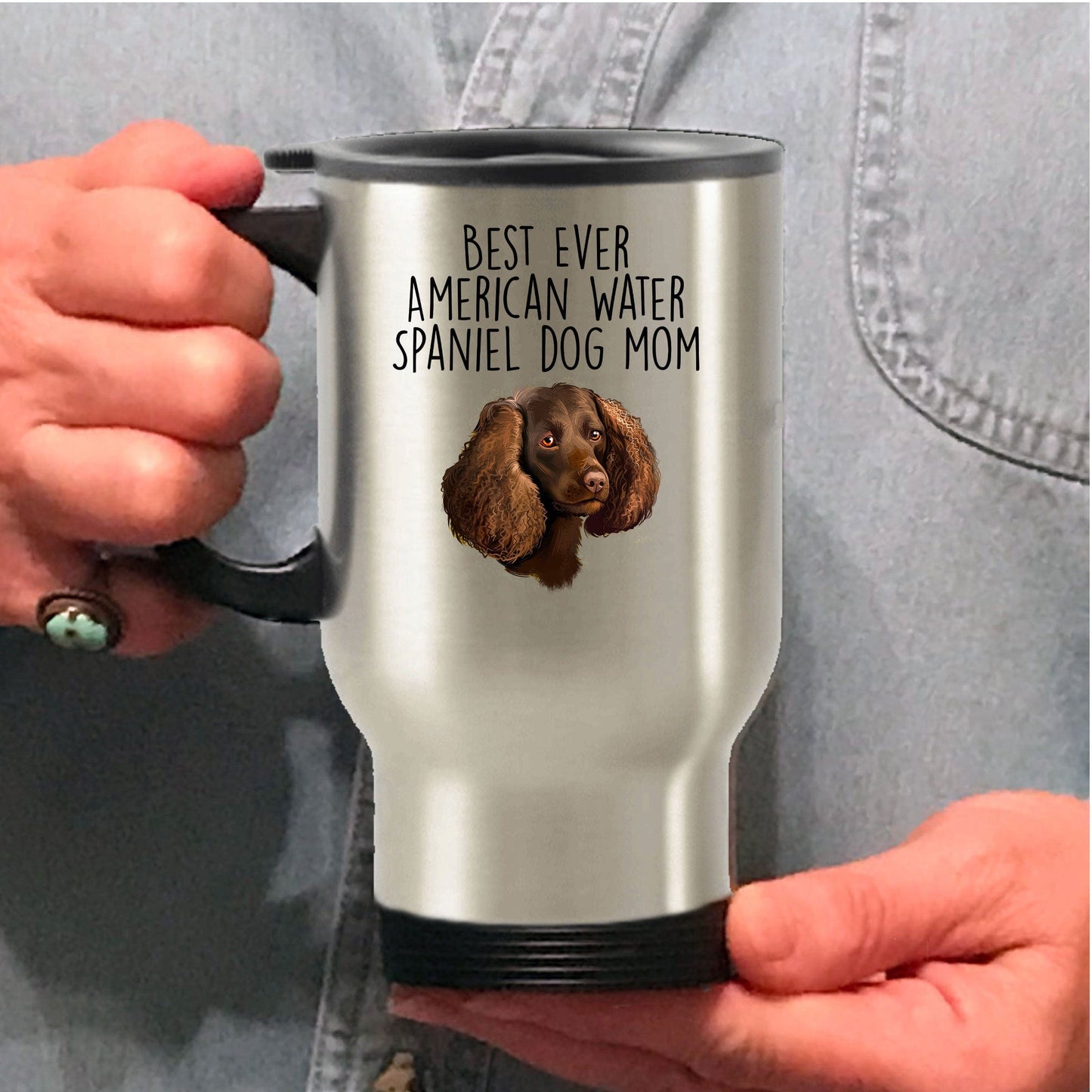 Best Ever American Water Spaniel Dog Mom Ceramic Coffee Mug