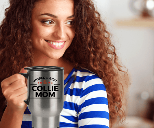 Collie Dog Mom Travel Coffee Mug