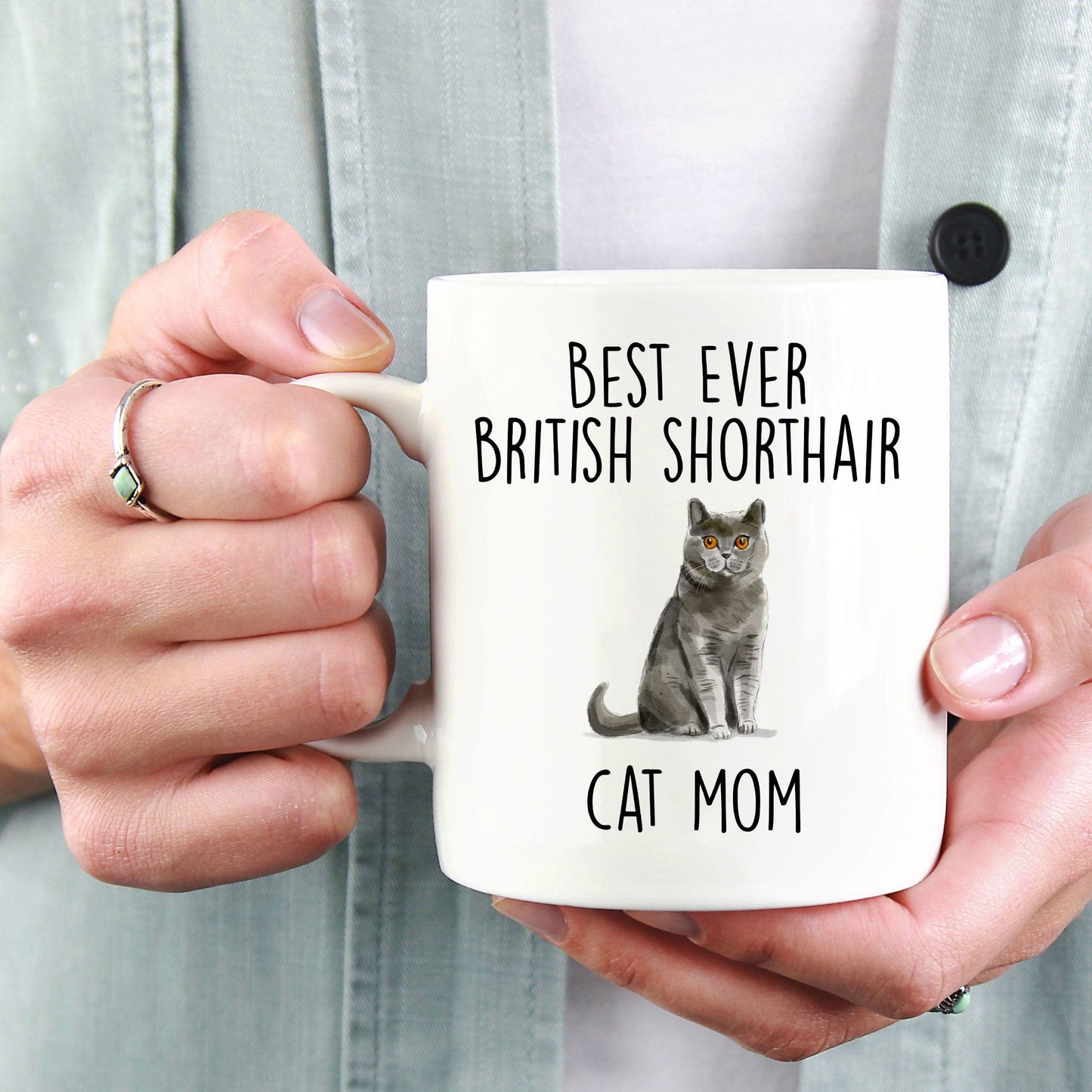 British Shorthair Cat Mom Ceramic Coffee Mug