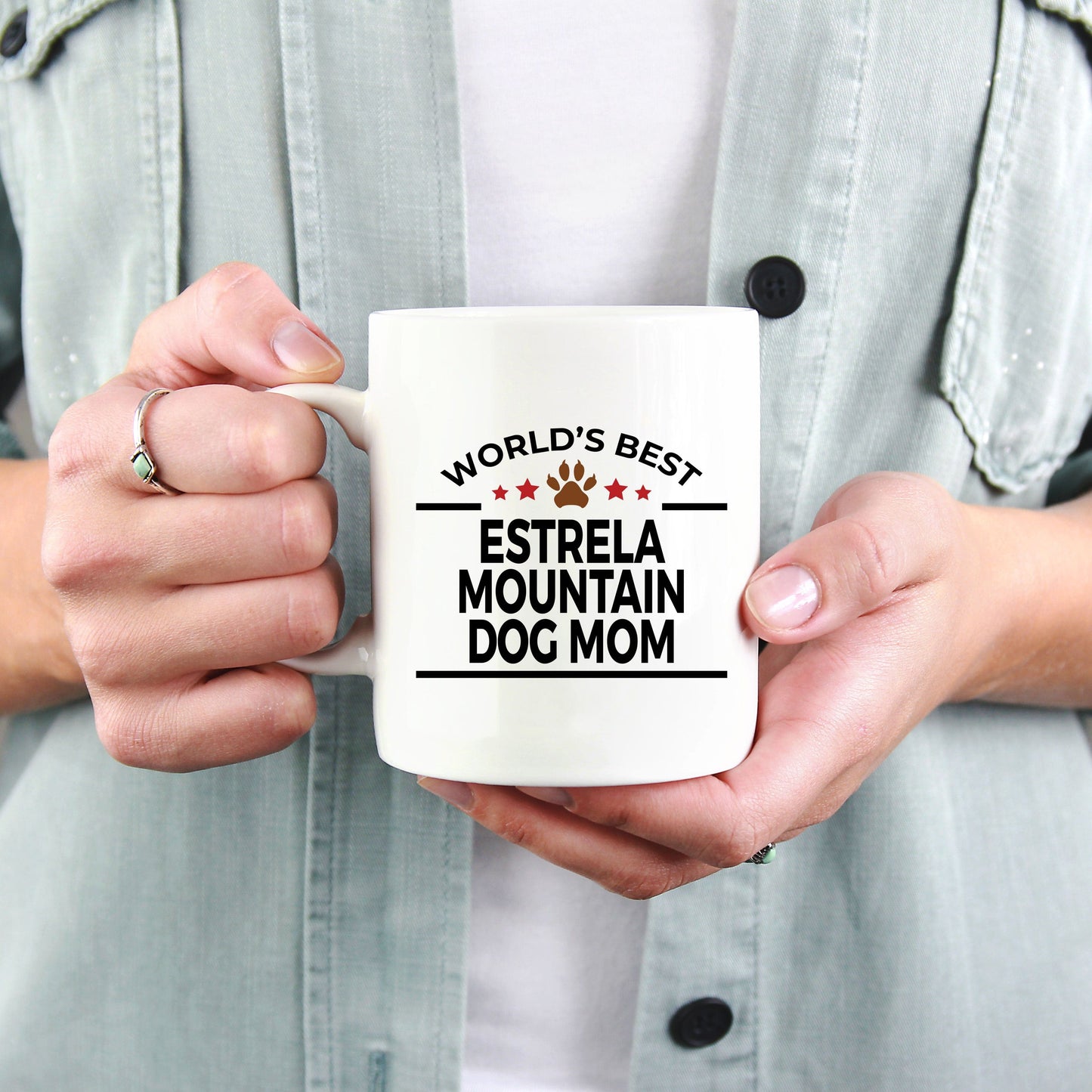 Estrela Mountain Dog Lover Gift World's Best Mom Birthday Mother's Day White Ceramic Coffee Mug