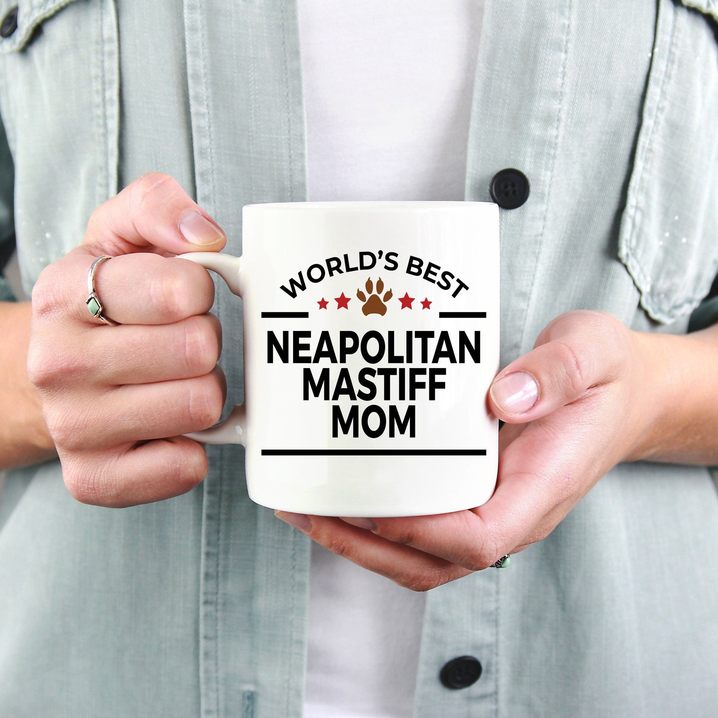 Neapolitan Mastiff Dog Lover Gift World's Best Mom Birthday Mother's Day White Ceramic Coffee Mug