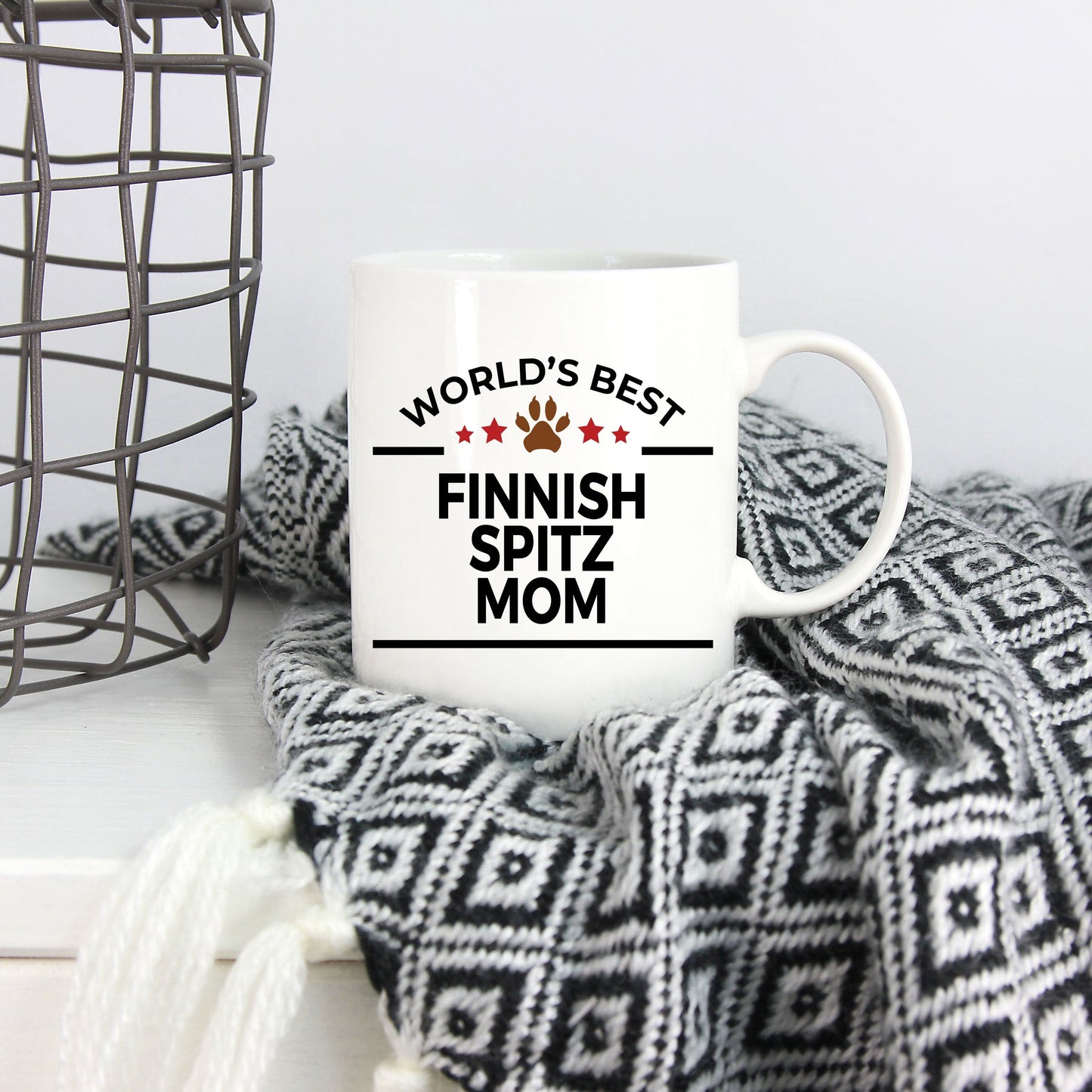 Finnish Spitz Dog Lover Gift World's Best Mom Birthday Mother's Day White Ceramic Coffee Mug