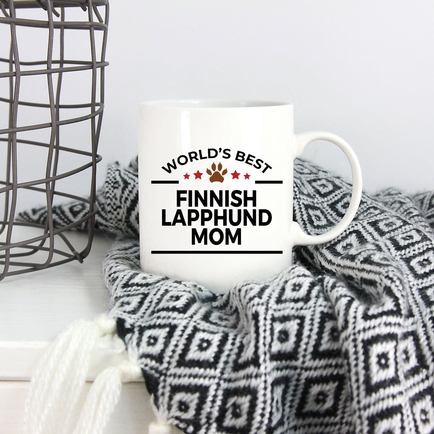 Finnish Lapphund Dog Lover Gift World's Best Mom Birthday Mother's Day White Ceramic Coffee Mug