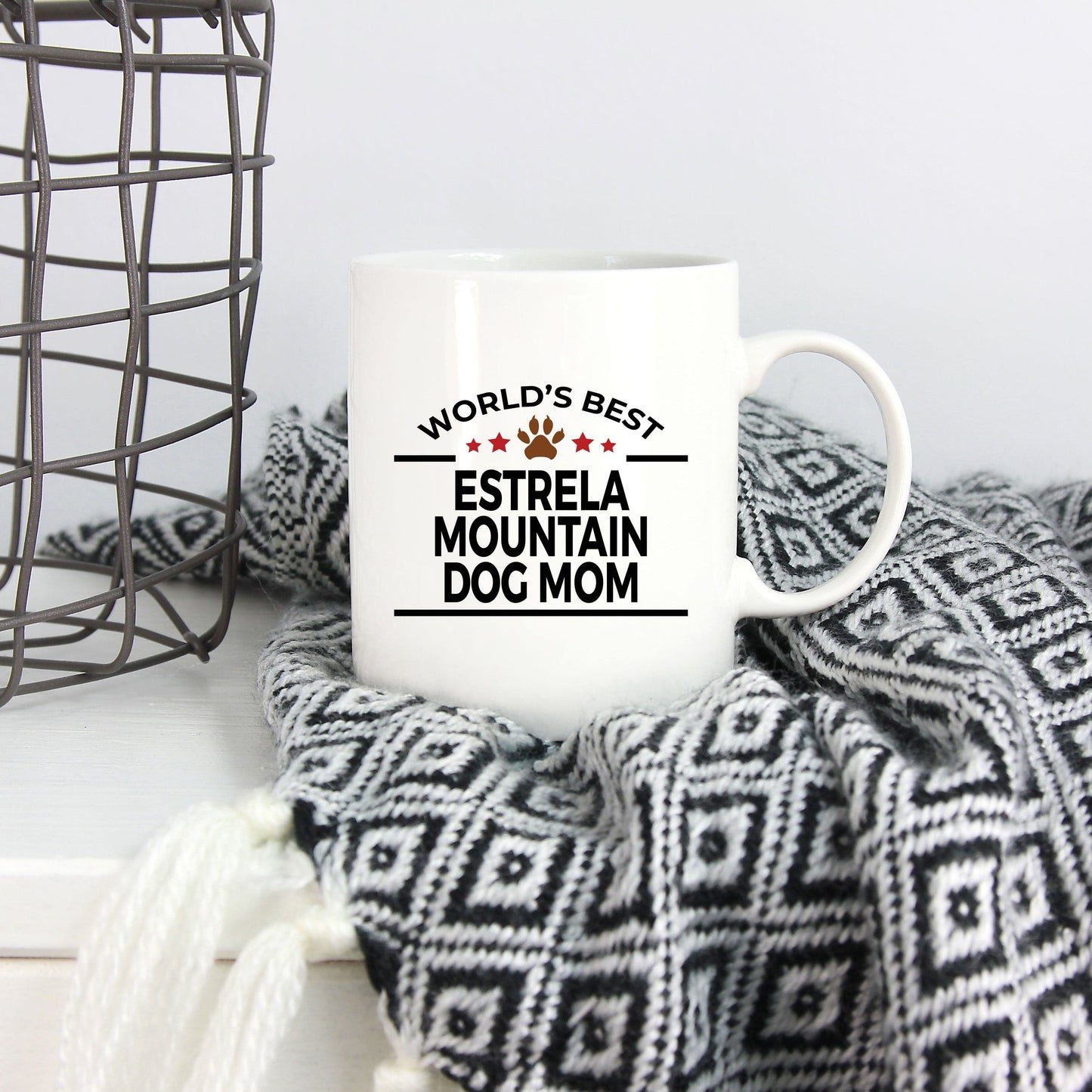 Estrela Mountain Dog Lover Gift World's Best Mom Birthday Mother's Day White Ceramic Coffee Mug