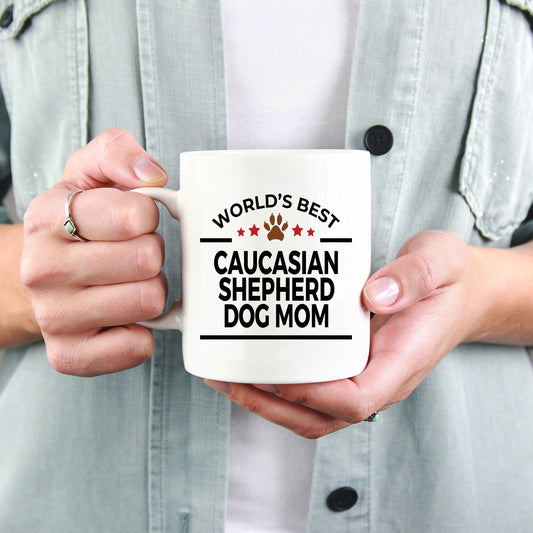 Caucasian Shepherd Dog Lover Gift World's Best Mom Birthday Mother's Day White Ceramic Coffee Mug