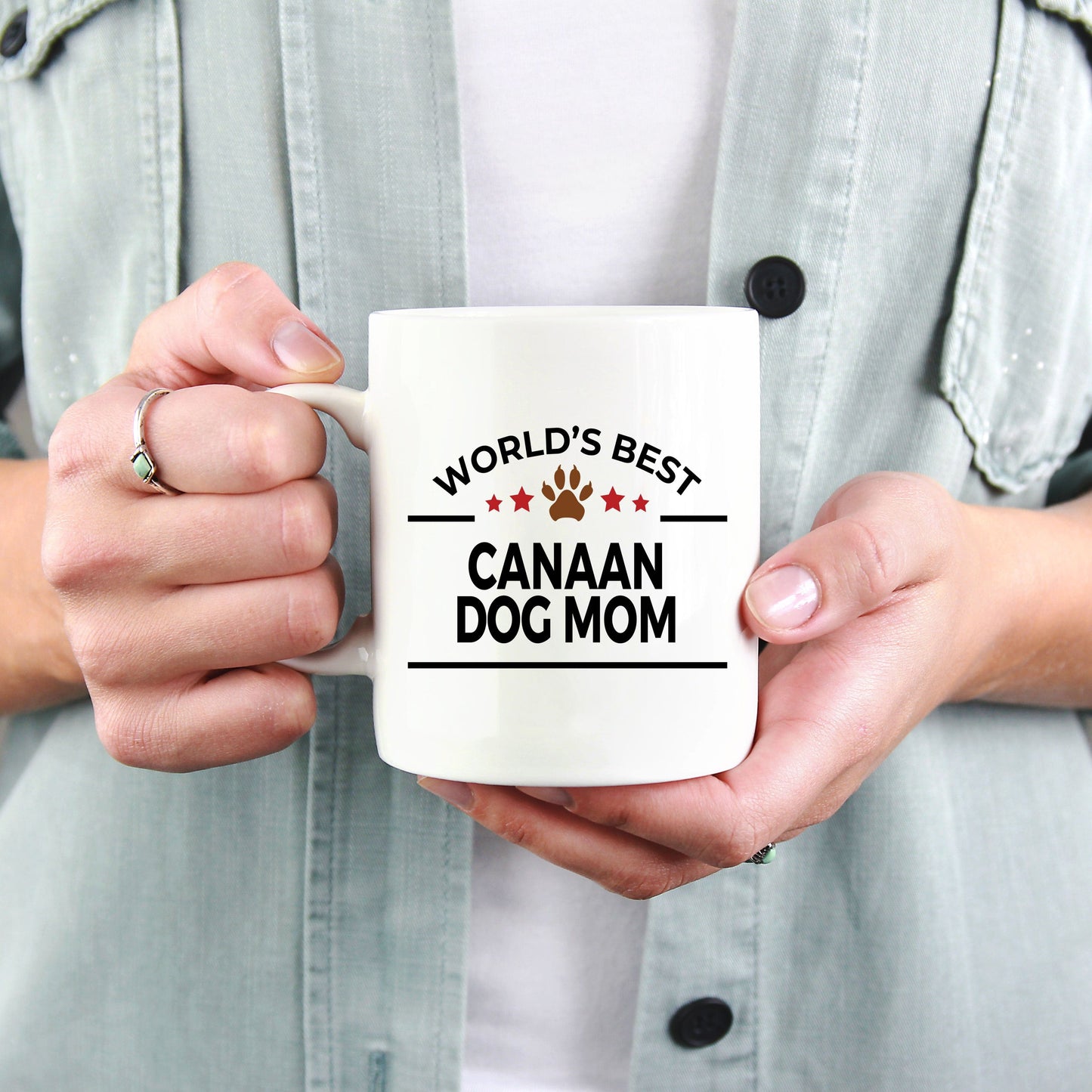 Canaan Dog Lover Gift World's Best Mom Birthday Mother's Day White Ceramic Coffee Mug
