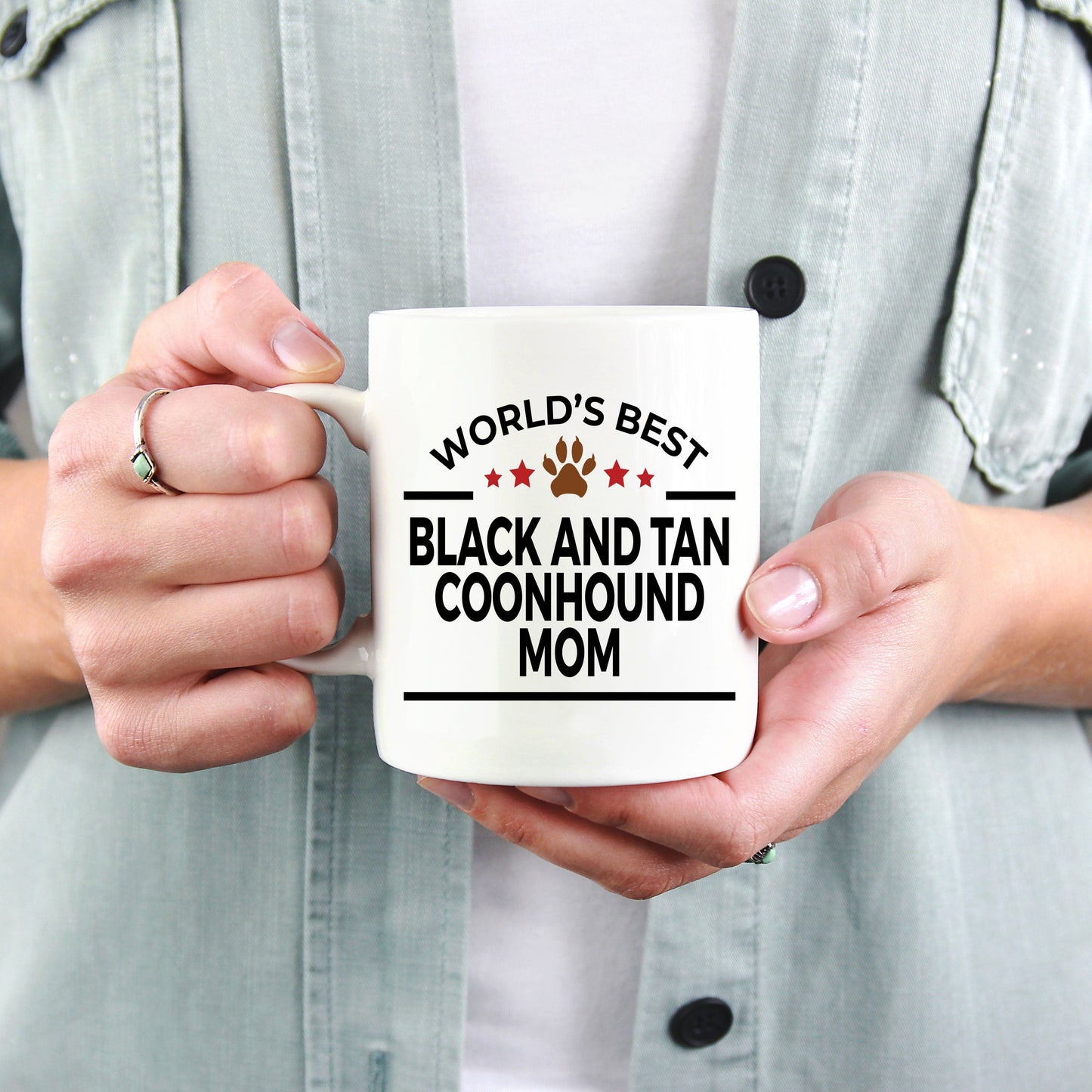 Black and Tan Coonhound Dog Mom Coffee Mug