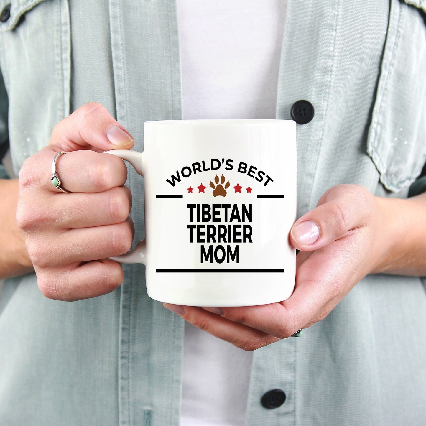 Tibetan Terrier Dog Lover Gift World's Best Mom Birthday Mother's Day White Ceramic Coffee Mug