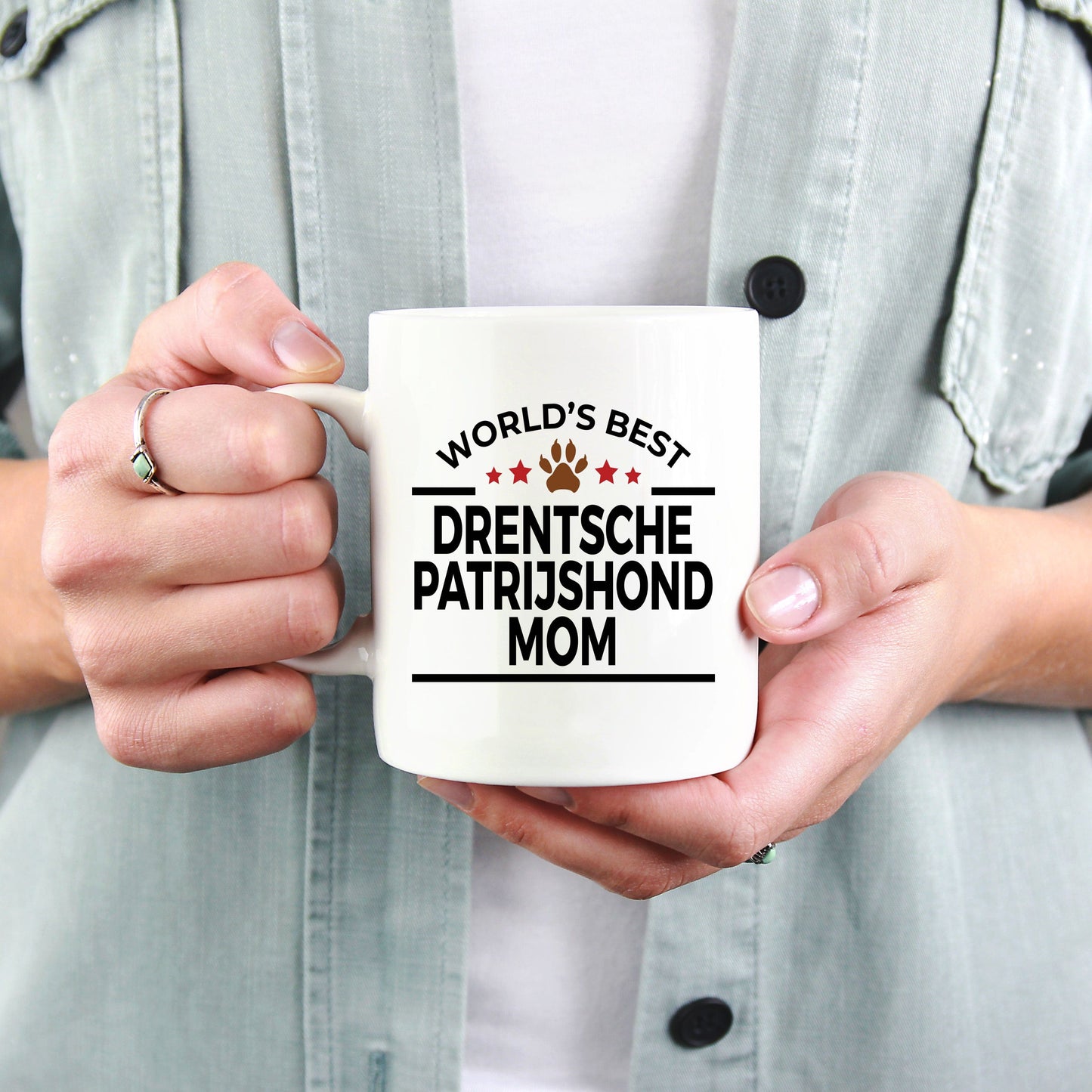 Drentsche Patrijshond Dog Lover Gift World's Best Mom Birthday Mother's Day White Ceramic Coffee Mug