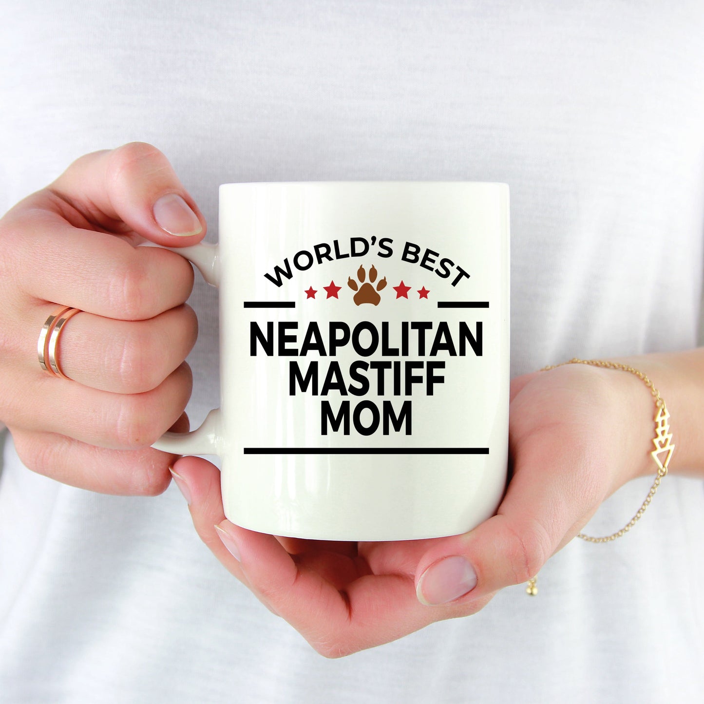 Neapolitan Mastiff Dog Lover Gift World's Best Mom Birthday Mother's Day White Ceramic Coffee Mug