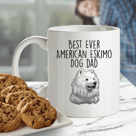 Best Ever American Eskimo Dog Dad Ceramic Coffee Mug