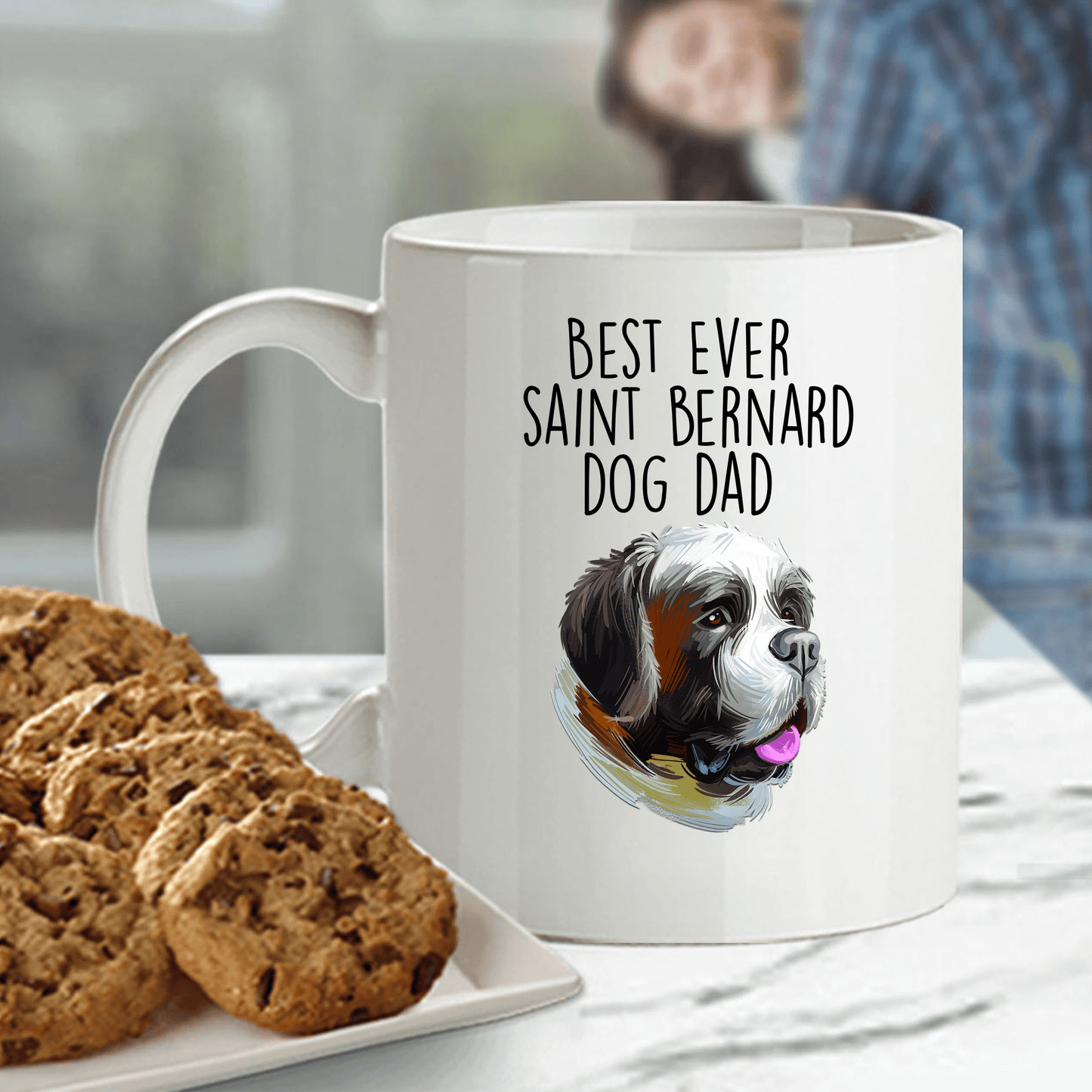 Saint Bernard Best Ever Dog Dad Ceramic Coffee Mug