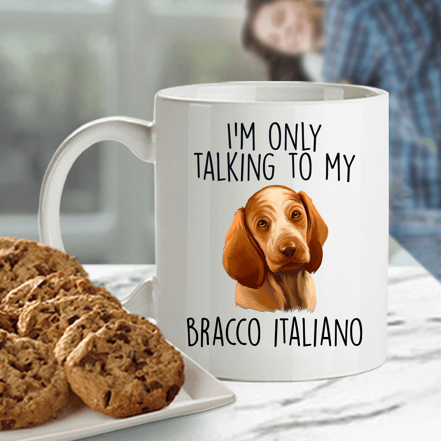 Bracco Italiano Funny Ceramic Coffee Mug - I'm Only Talking to my Dog