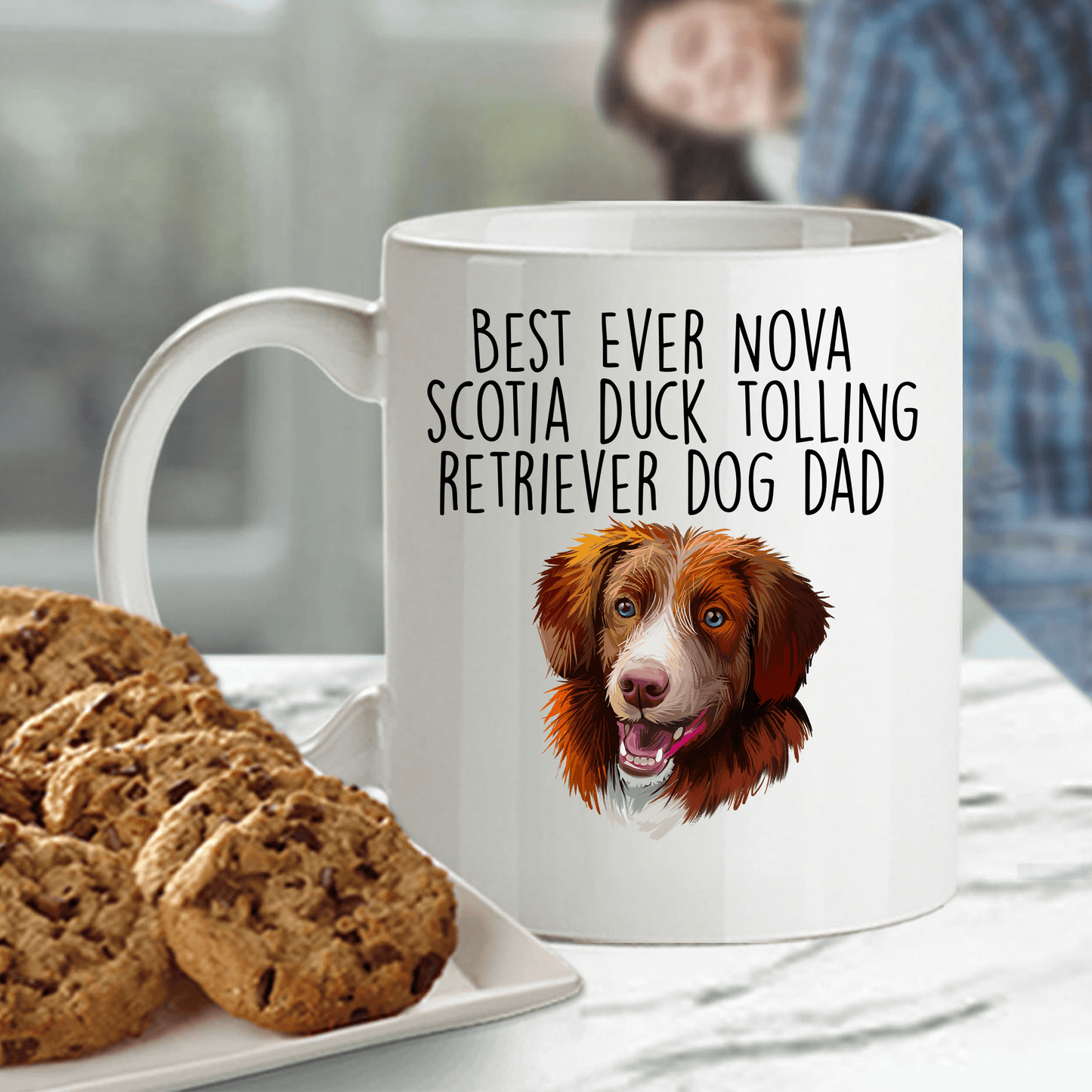 Best Ever Nova Scotia Duck Tolling Retriever Dog Dad Ceramic Coffee Mug