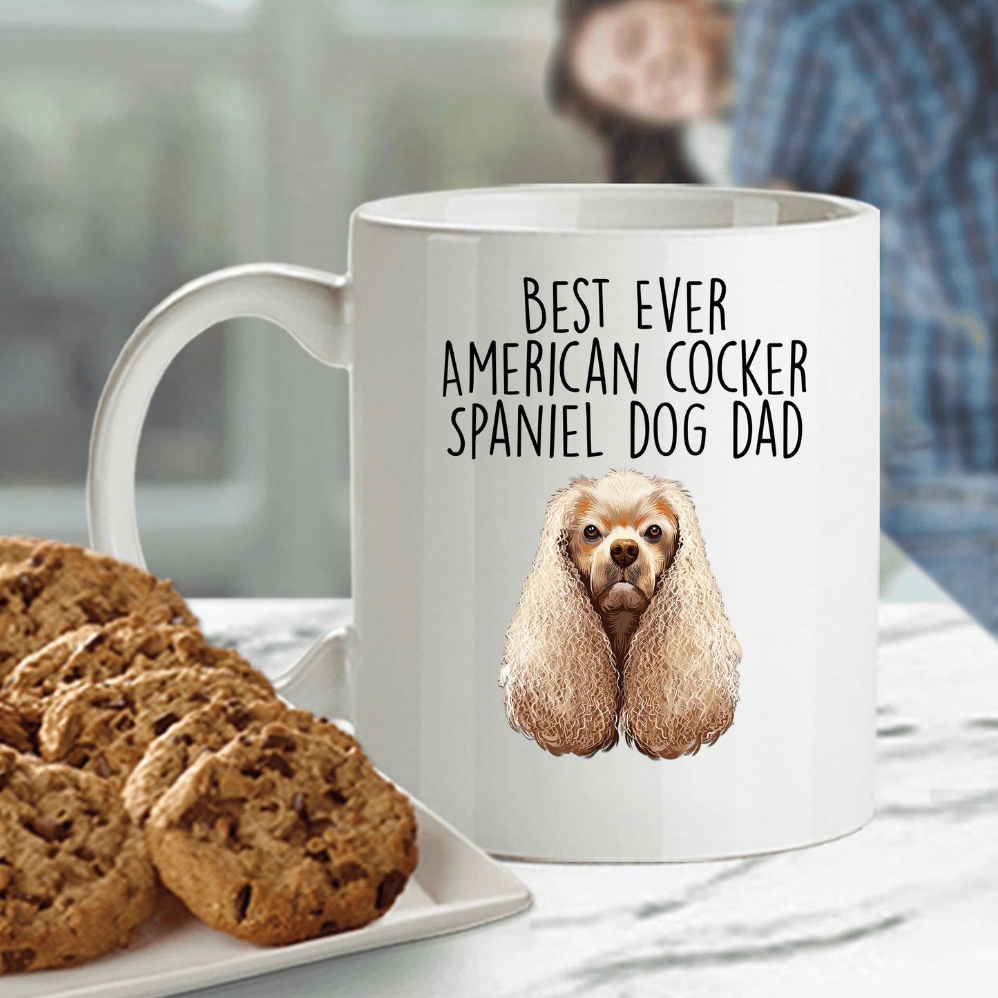 Best Ever American Cocker Spaniel Dog Dad Ceramic Coffee Mug