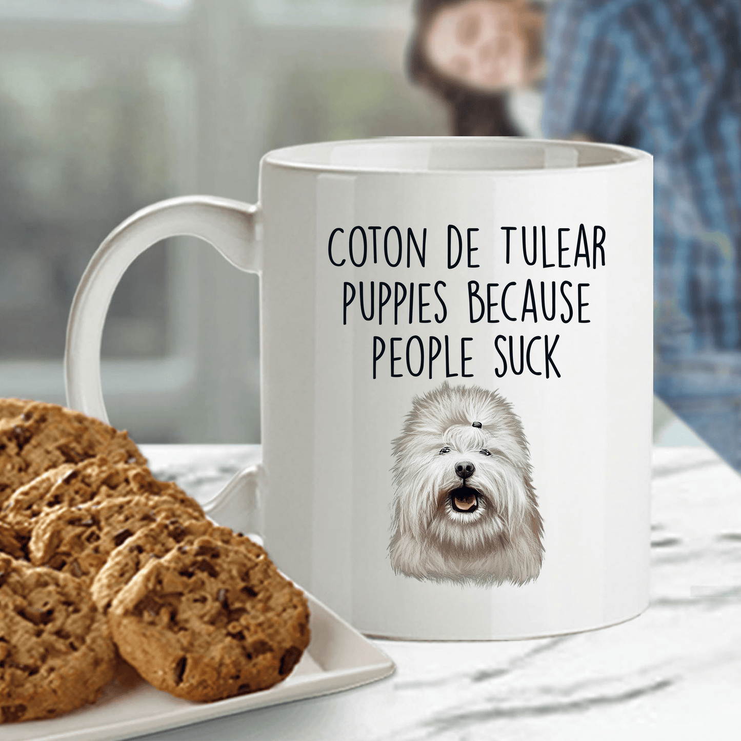 Coton de Tulear Puppies Because People Suck Funny Ceramic Coffee Mug