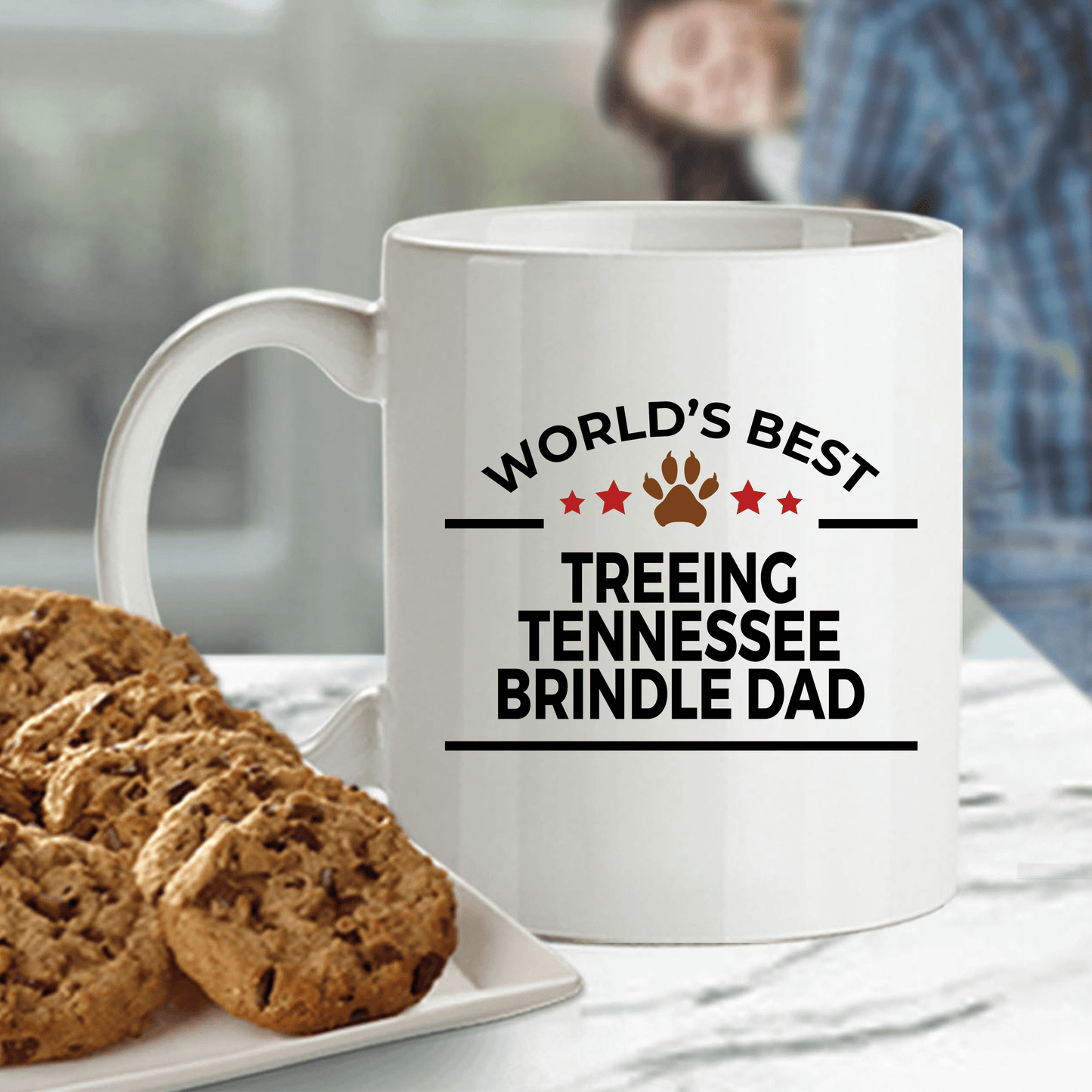 Treeing Tennessee Brindle World's Best Dog Dad Ceramic Coffee Mug