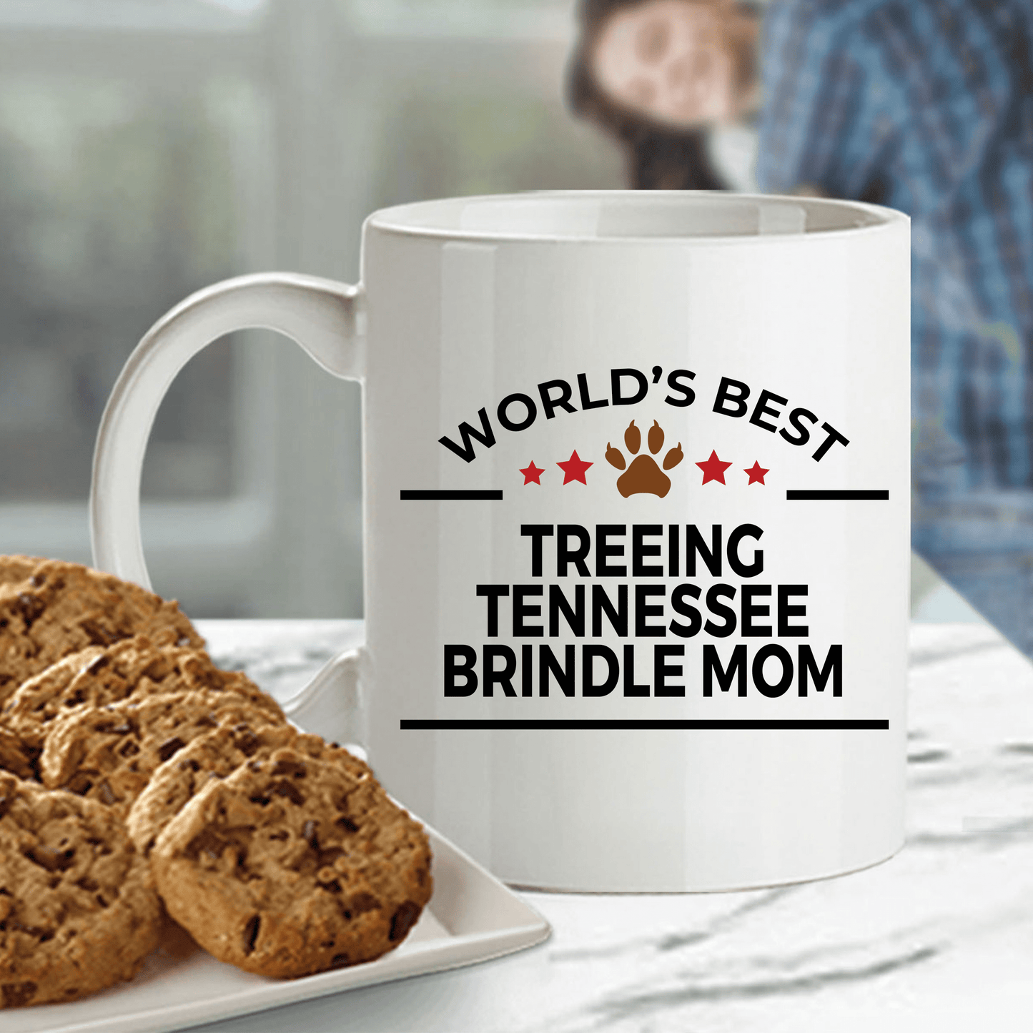 Treeing Tennessee Brindle World's Best Dog Mom Ceramic Coffee Mug