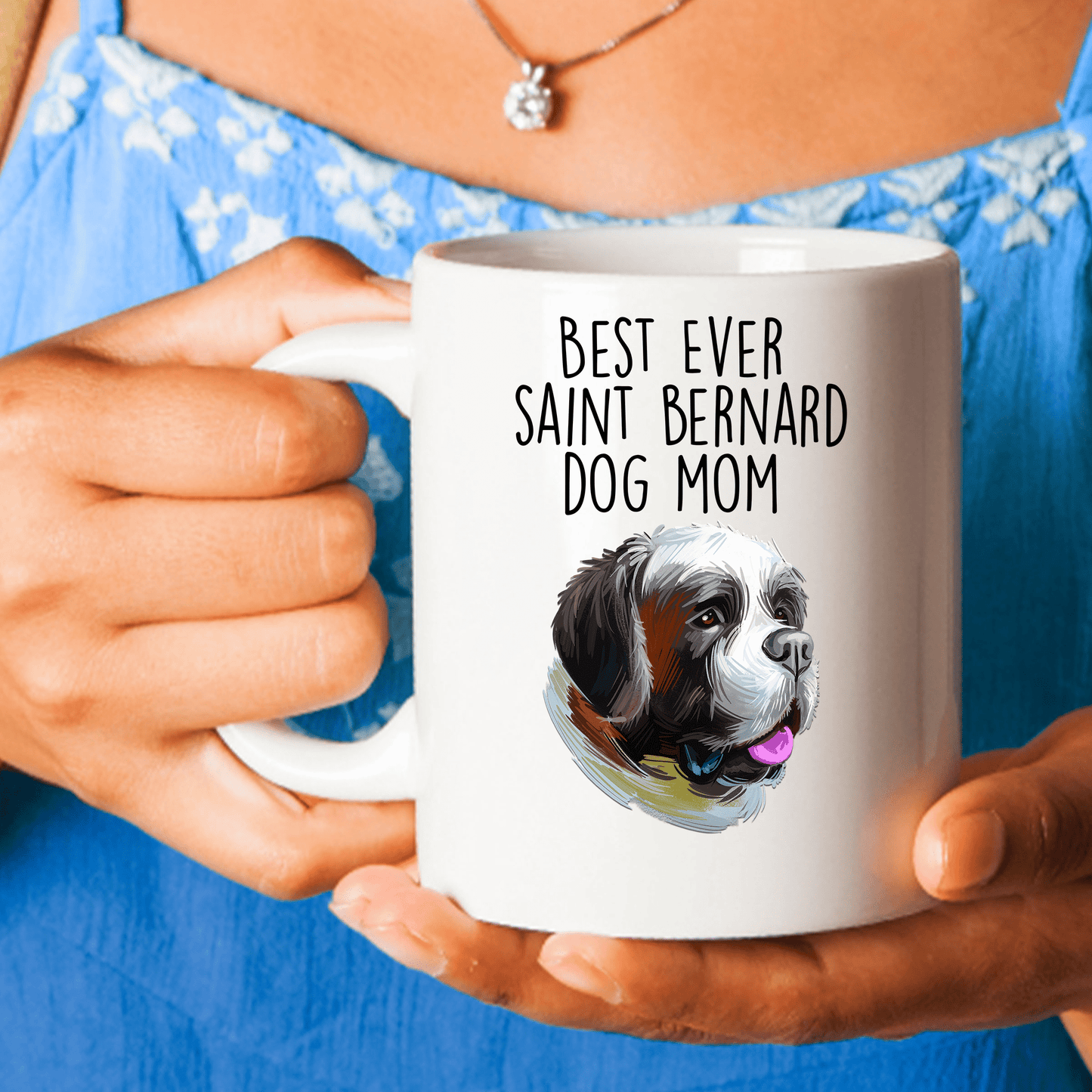 Saint Bernard Best Ever Dog Mom Ceramic Coffee Mug