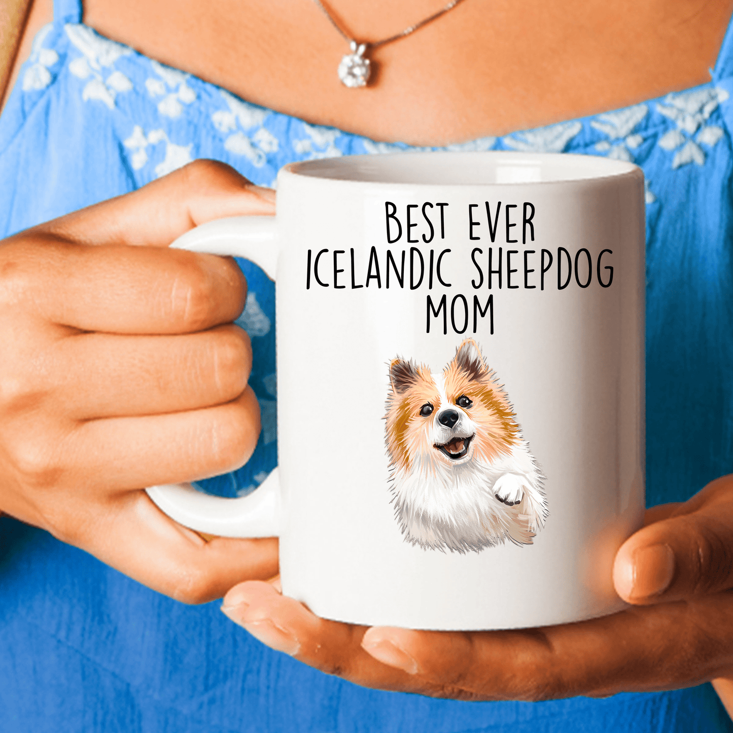 Icelandic Sheepdog World's Best Dog Mom Ceramic Coffee Mug