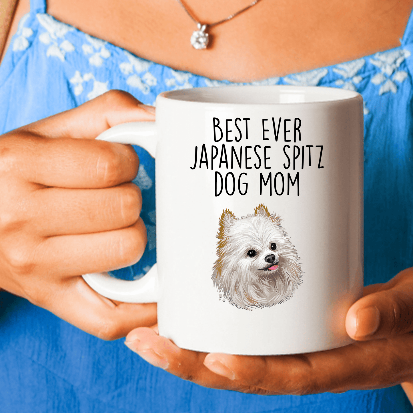 Japanese Spitz World's Best Dog Mom Ceramic Coffee Mug