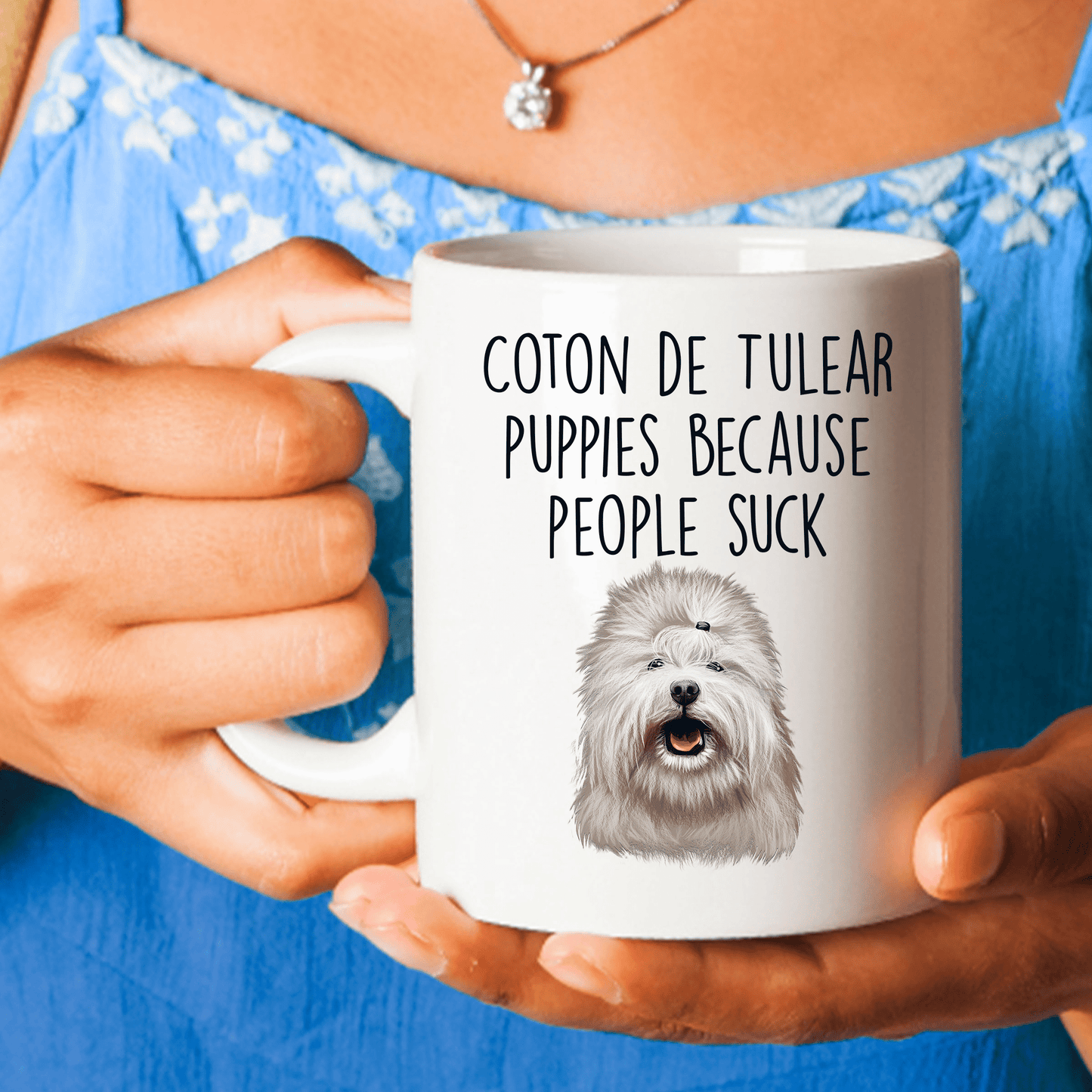 Coton de Tulear Puppies Because People Suck Funny Ceramic Coffee Mug