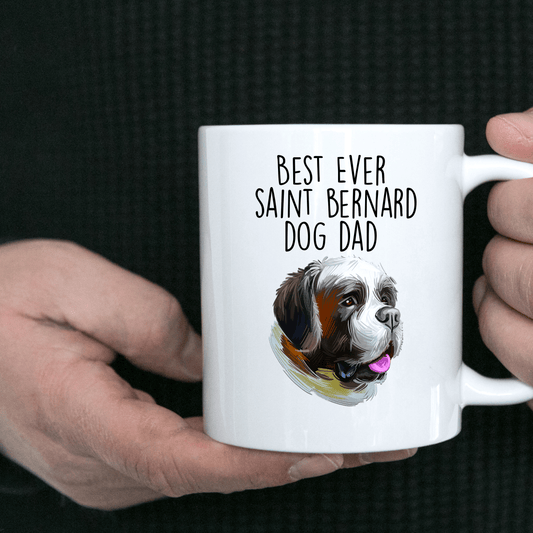Saint Bernard Best Ever Dog Dad Ceramic Coffee Mug