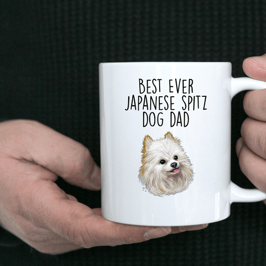 Japanese Spitz World's Best Dog Dad Ceramic Coffee Mug