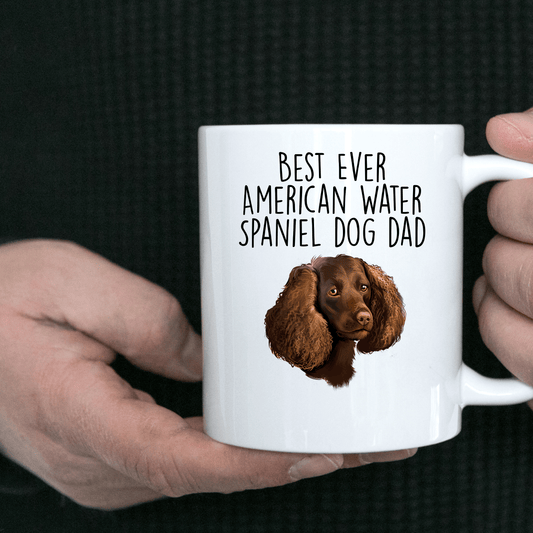 Best Ever American Water Spaniel Dog Dad Ceramic Coffee Mug