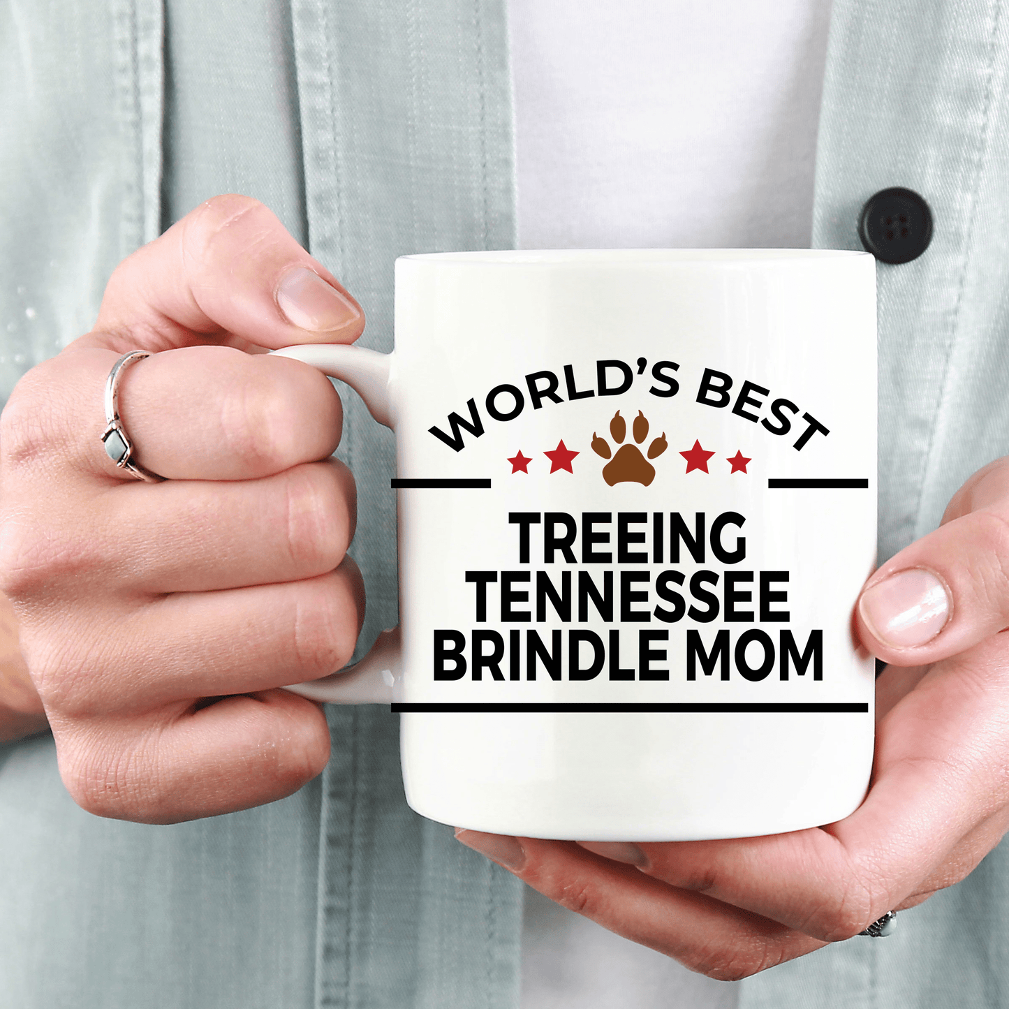 Treeing Tennessee Brindle World's Best Dog Mom Ceramic Coffee Mug