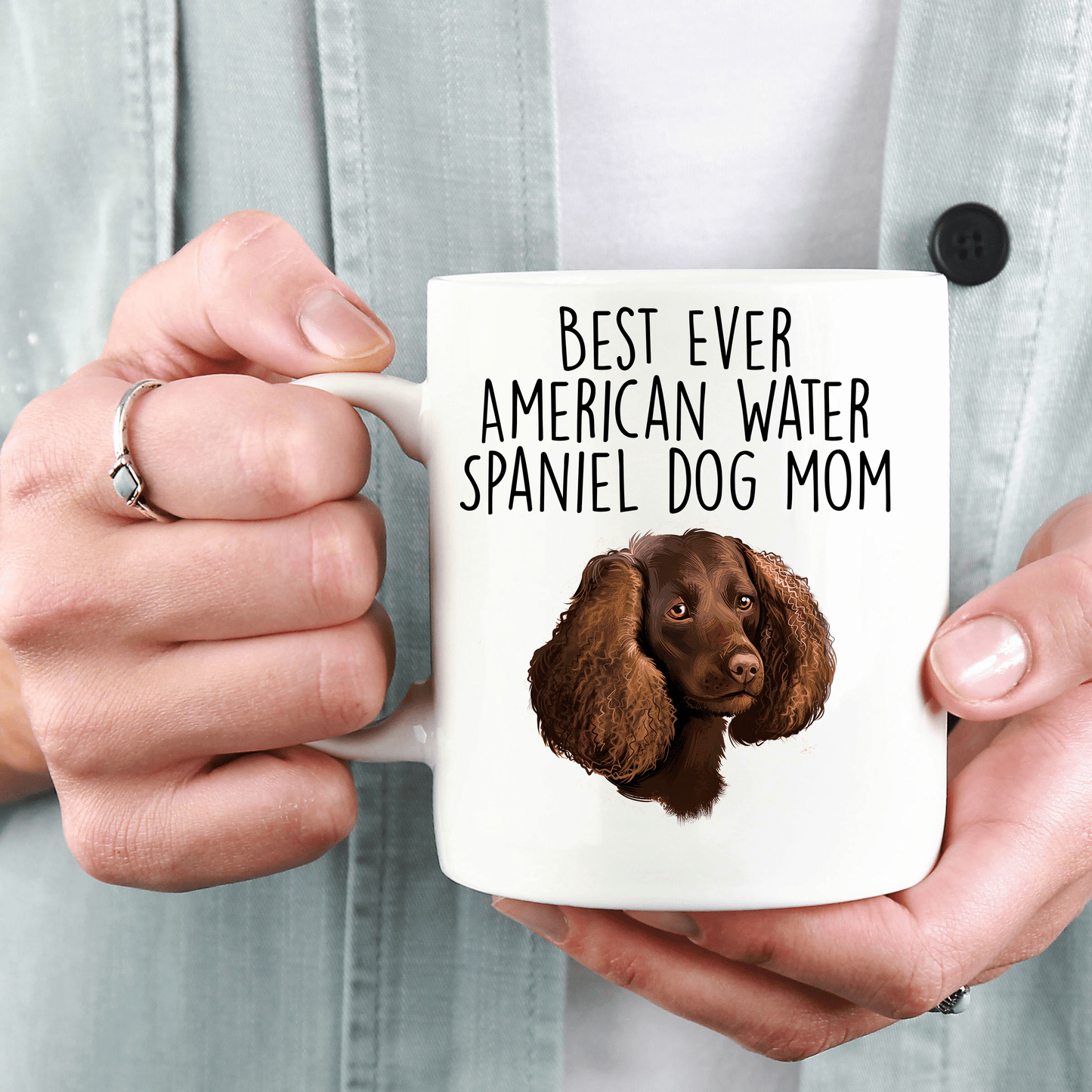 Best Ever American Water Spaniel Dog Mom Ceramic Coffee Mug