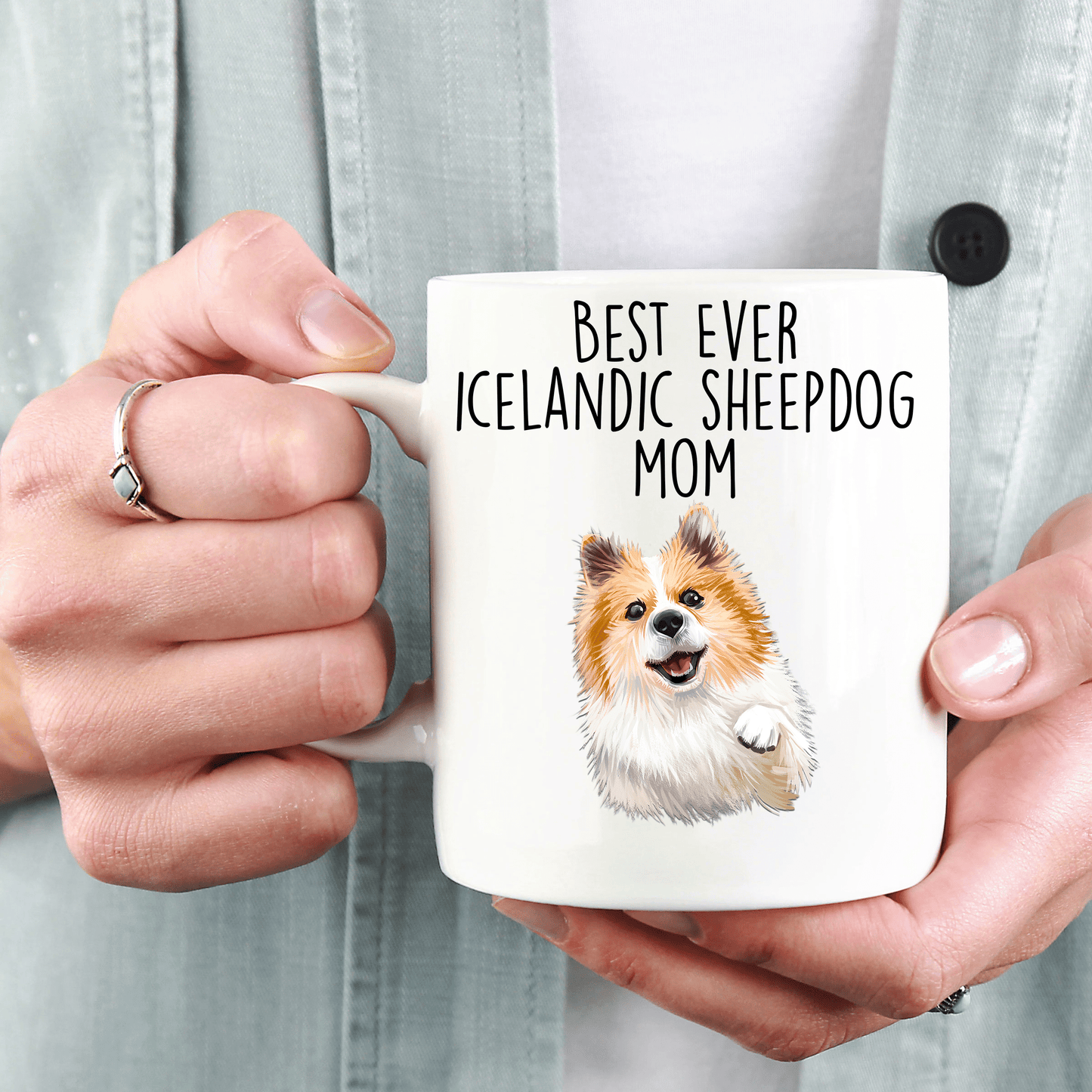 Icelandic Sheepdog World's Best Dog Mom Ceramic Coffee Mug