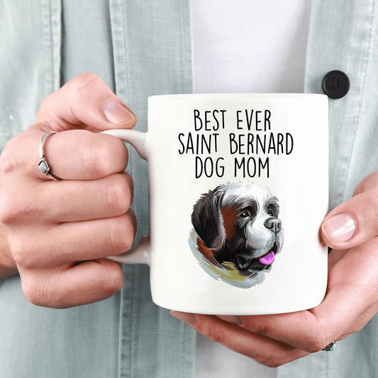 Saint Bernard Best Ever Dog Mom Ceramic Coffee Mug