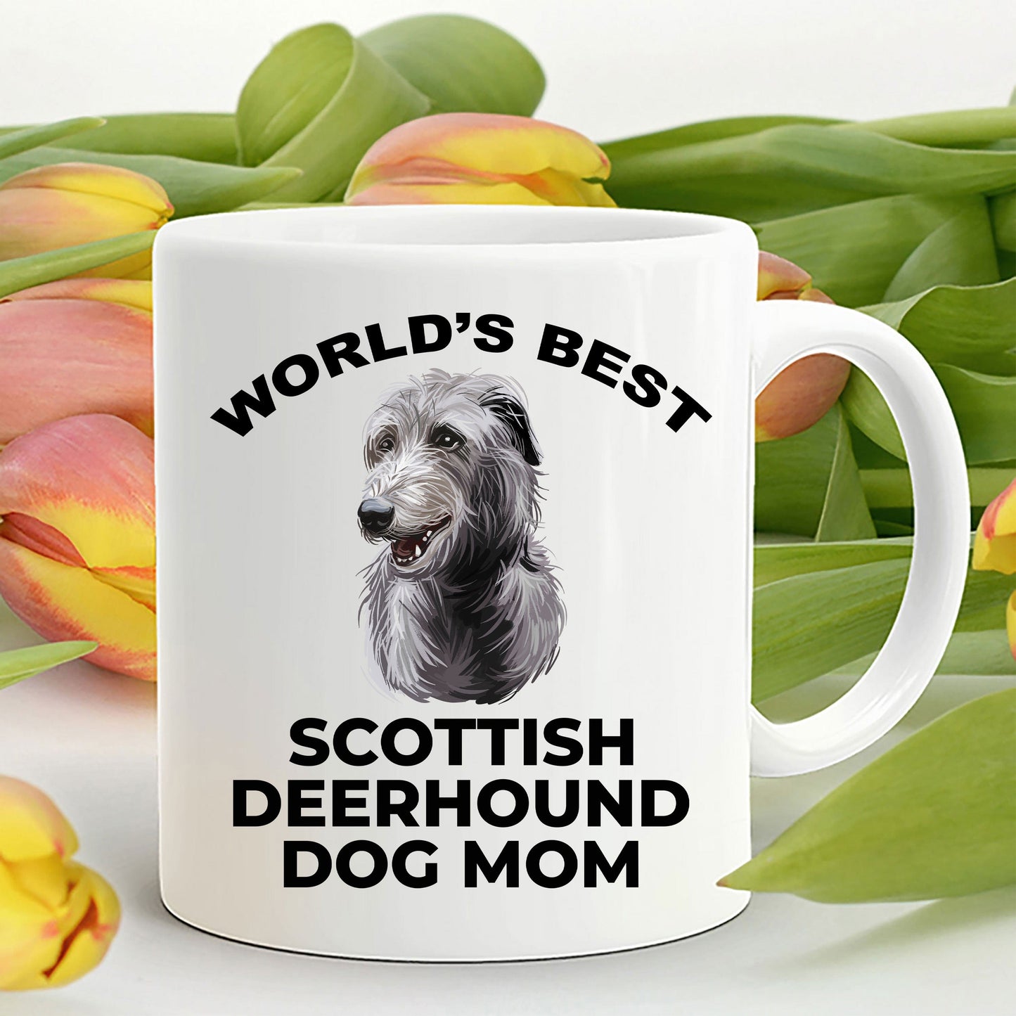Scottish Deerhound Best Dog Mom ceramic coffee mug