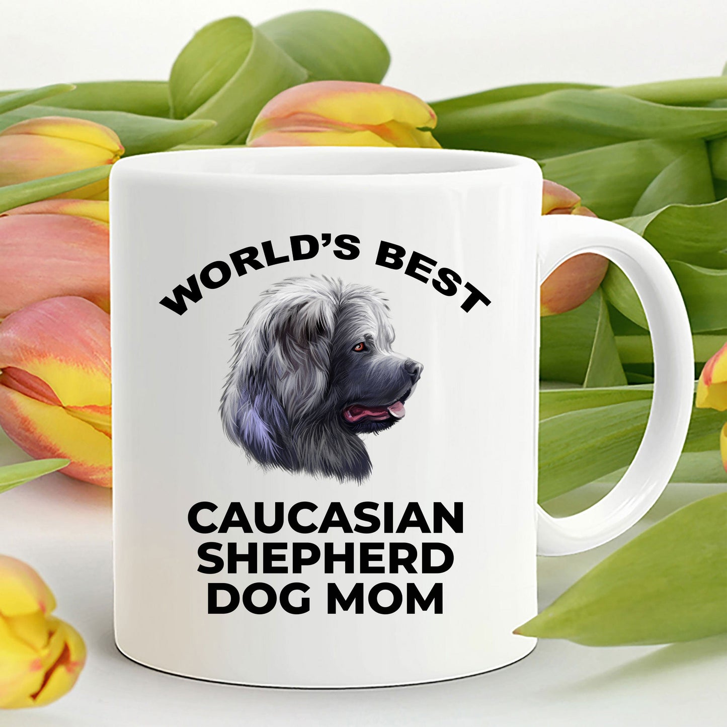 Caucasian Shepherd Best Dog Mom Custom Photo Coffee Mug