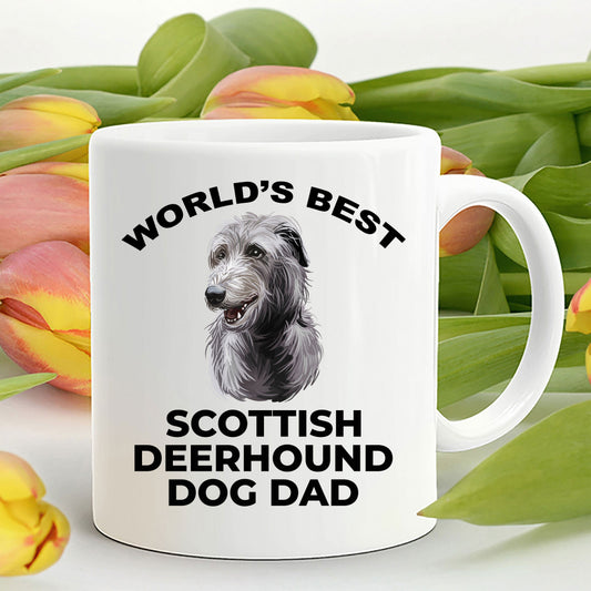 Scottish Deerhound Best Dog Dad Ceramic Coffee Mug