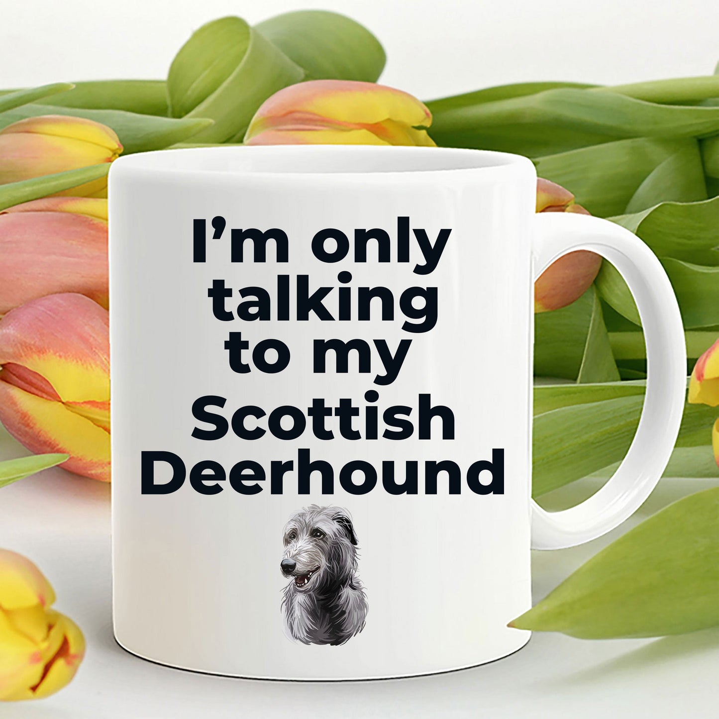 Scottish Deerhound Dog Funny Coffee Mug - I'm only talking to my Scottish Deerhound