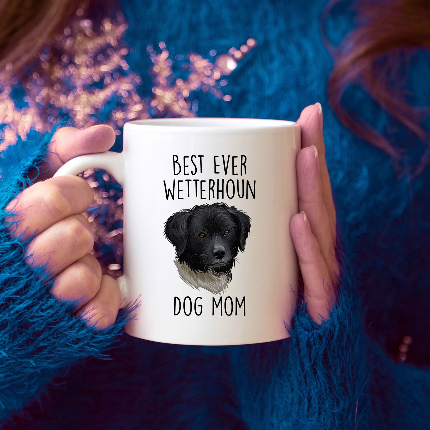 Best Ever Wetterhoun Dog Mom Custom Ceramic Coffee Mug