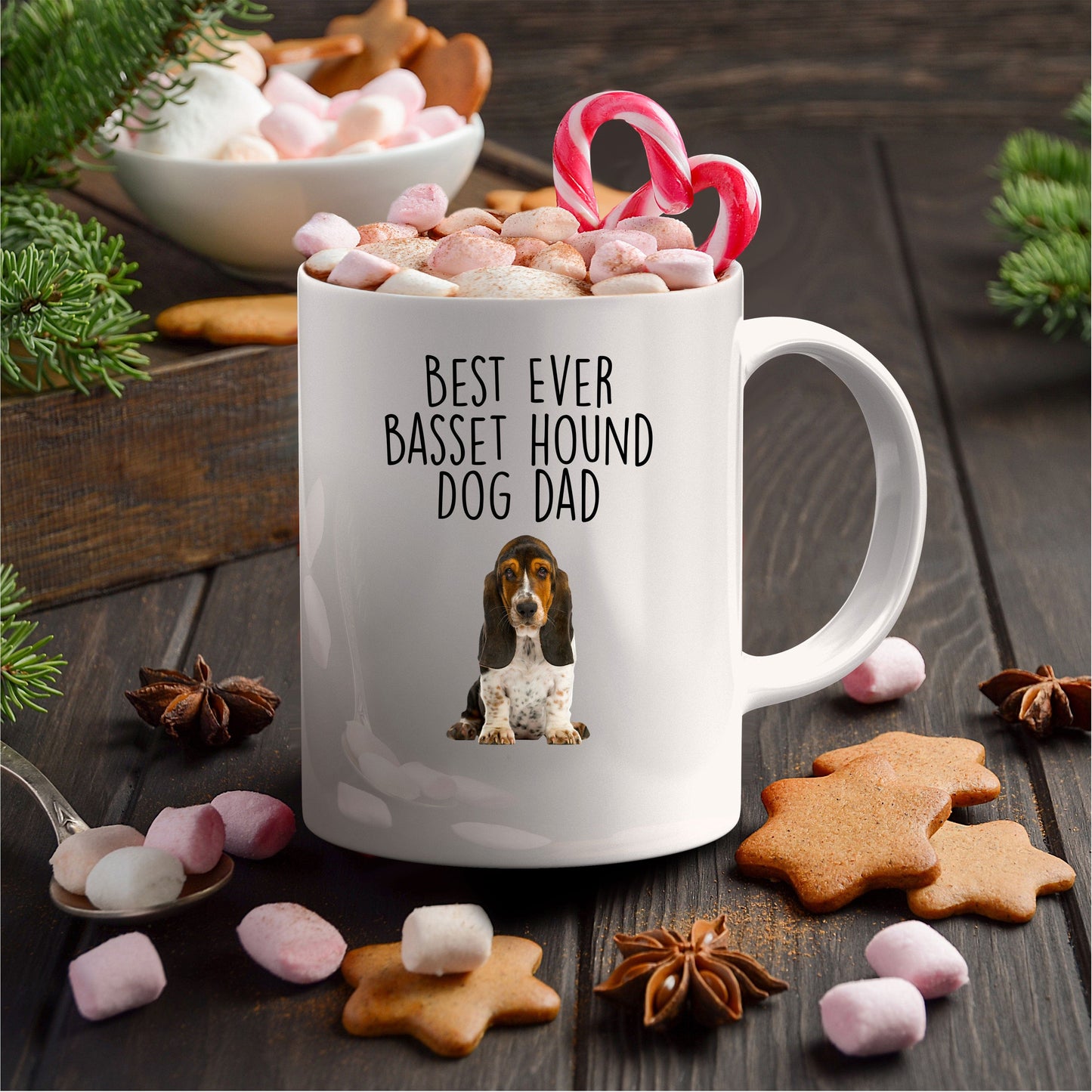 Best Ever Basset Hound Dog Dad Custom Ceramic Coffee Mug