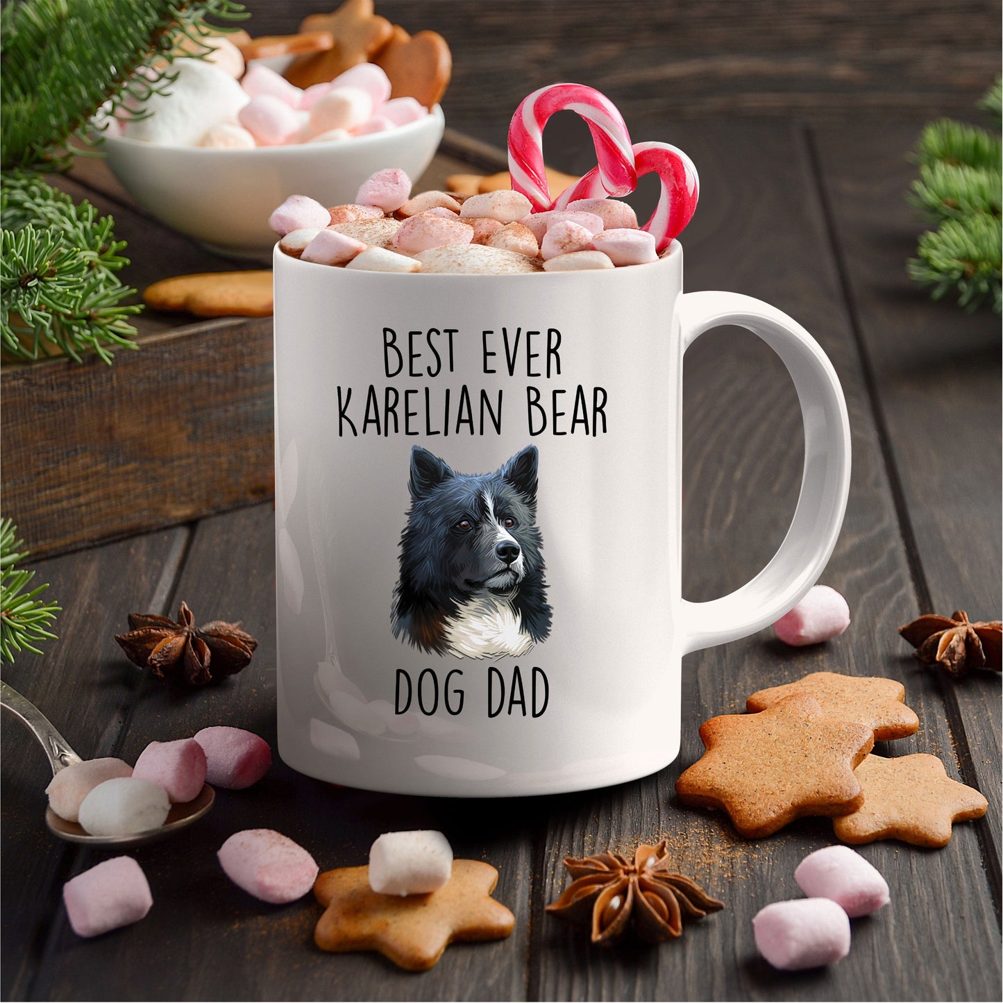 Best Ever Karelian Bear Dog Dad Ceramic Custom Coffee Mug