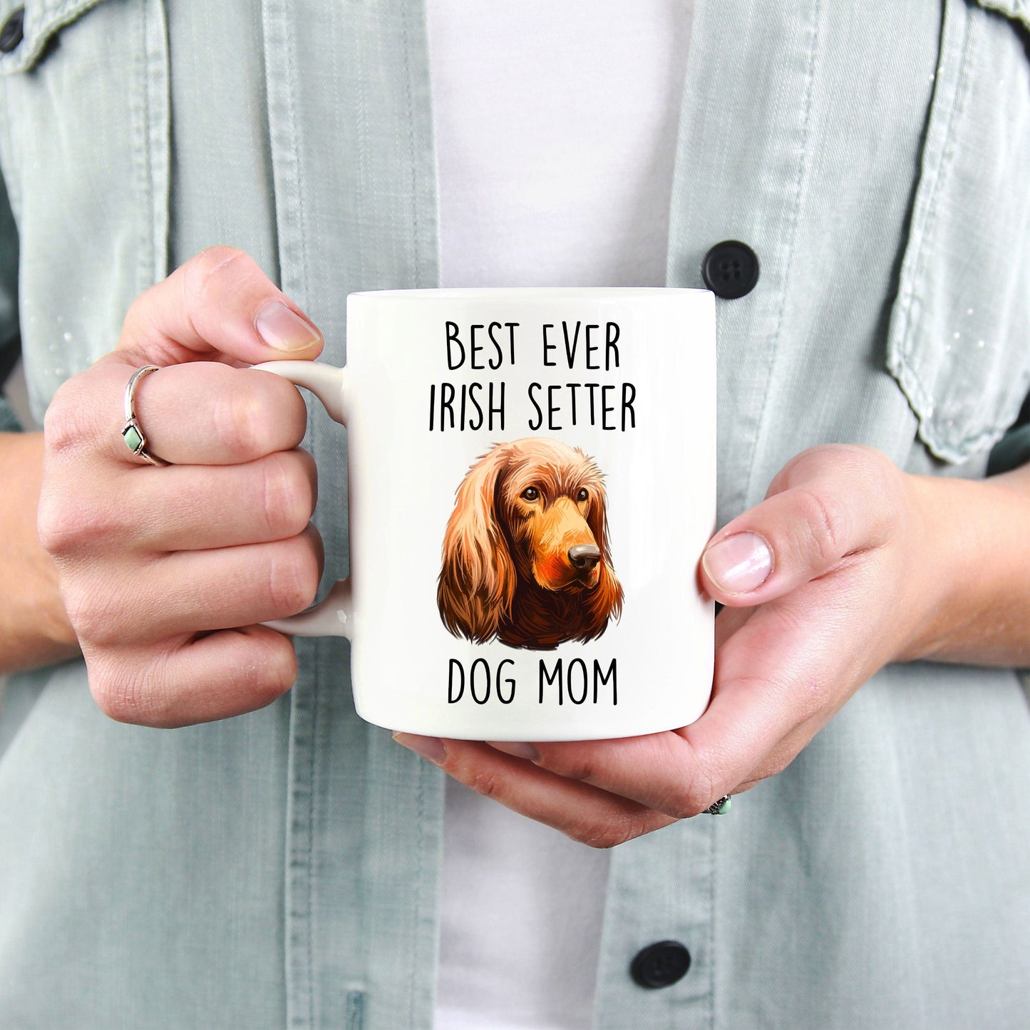 Best Ever Irish Setter Dog Mom Custom Ceramic Coffee Mug