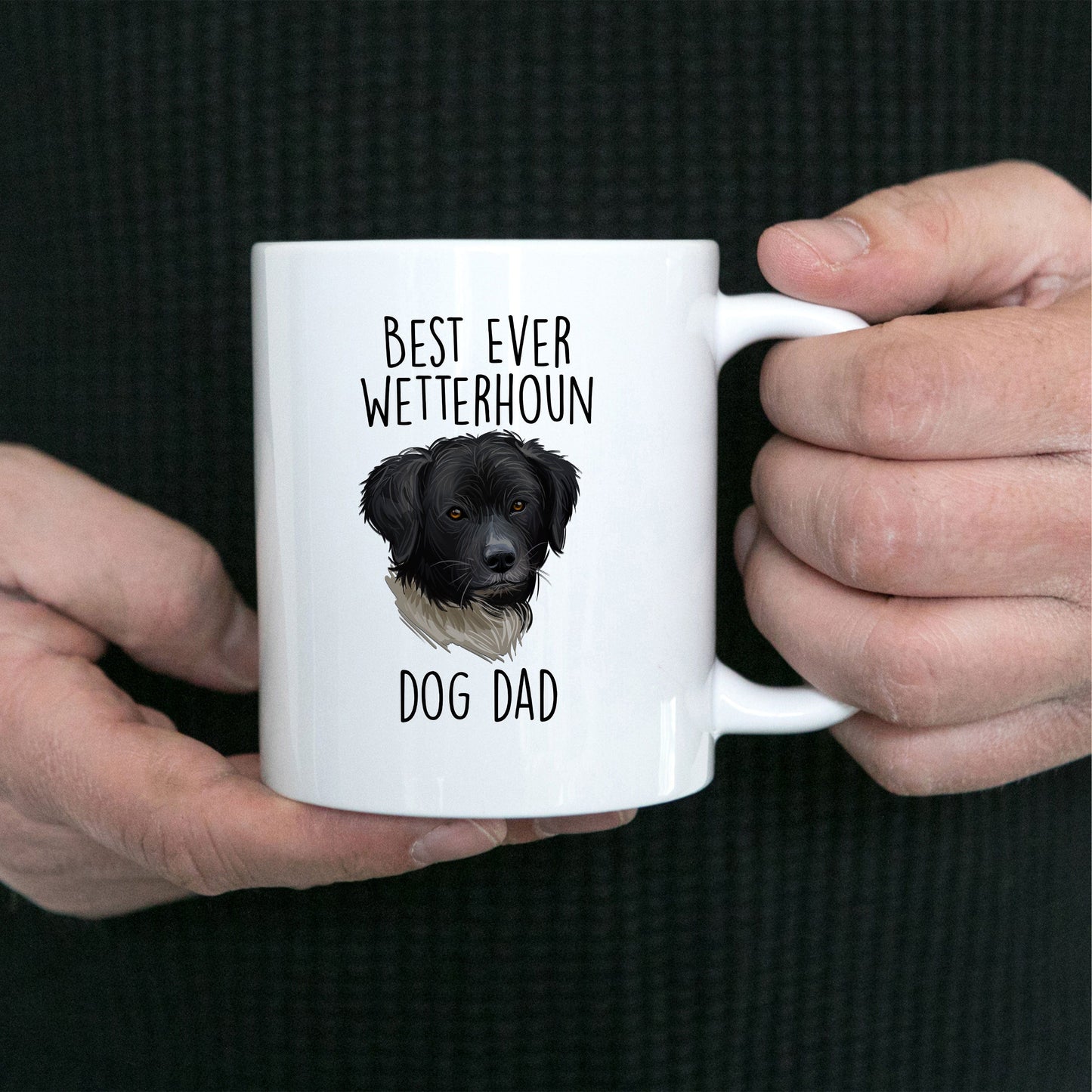 Best Ever Wetterhoun Dog Dad Custom Ceramic Coffee Mug