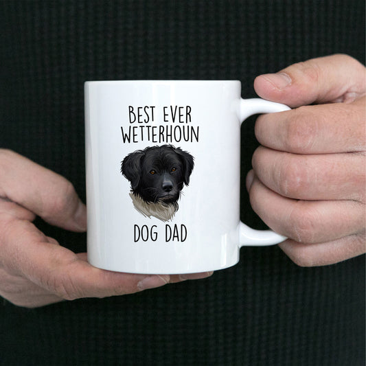 Best Ever Wetterhoun Dog Dad Custom Ceramic Coffee Mug