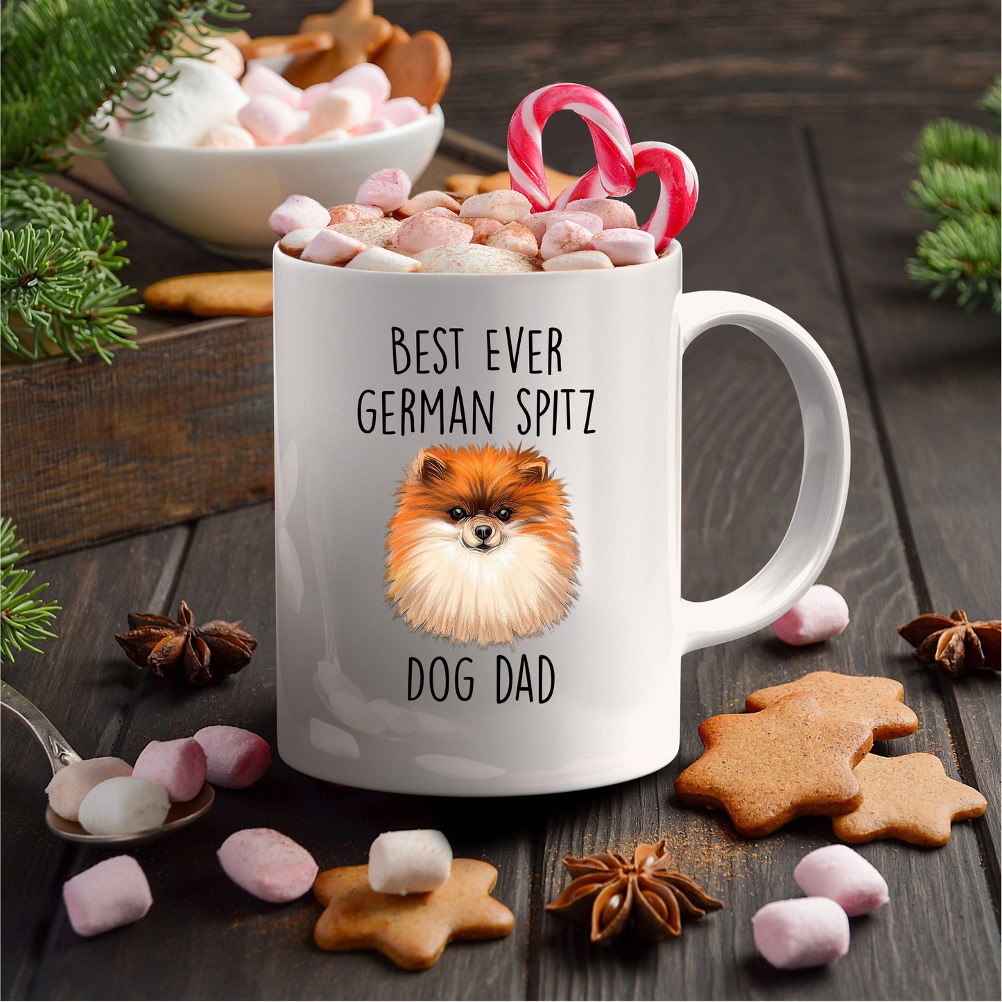 Best Ever German Spitz Dog Dad Custom Ceramic Coffee Mug