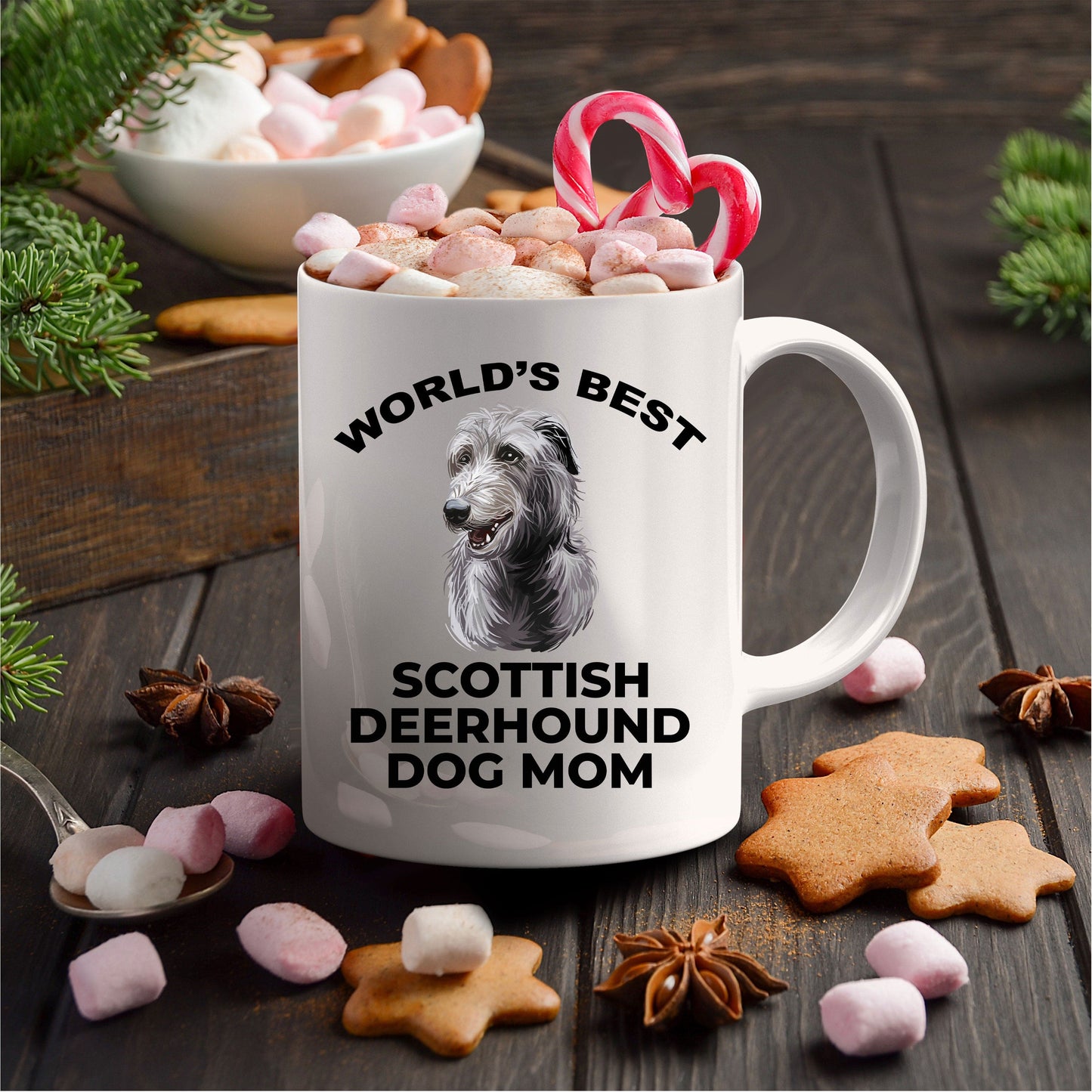 Scottish Deerhound Best Dog Mom ceramic coffee mug