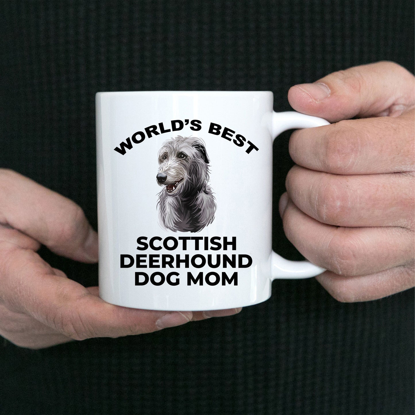 Scottish Deerhound Best Dog Mom ceramic coffee mug